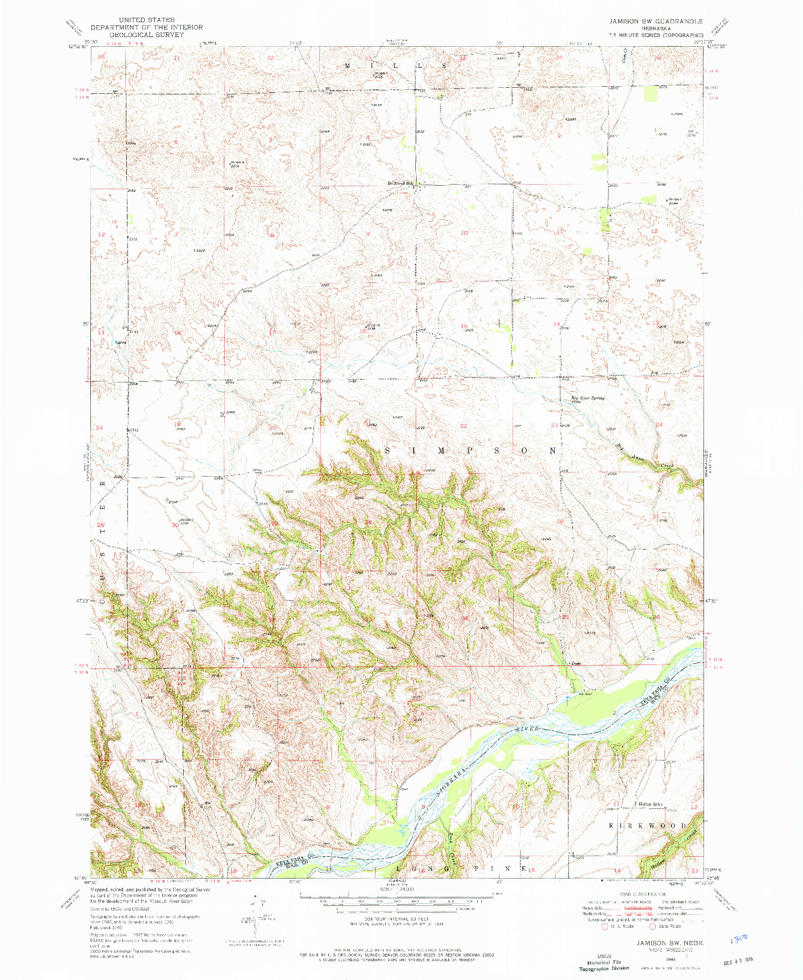 USGS 1:24000-SCALE QUADRANGLE FOR JAMISON SW, NE 1949