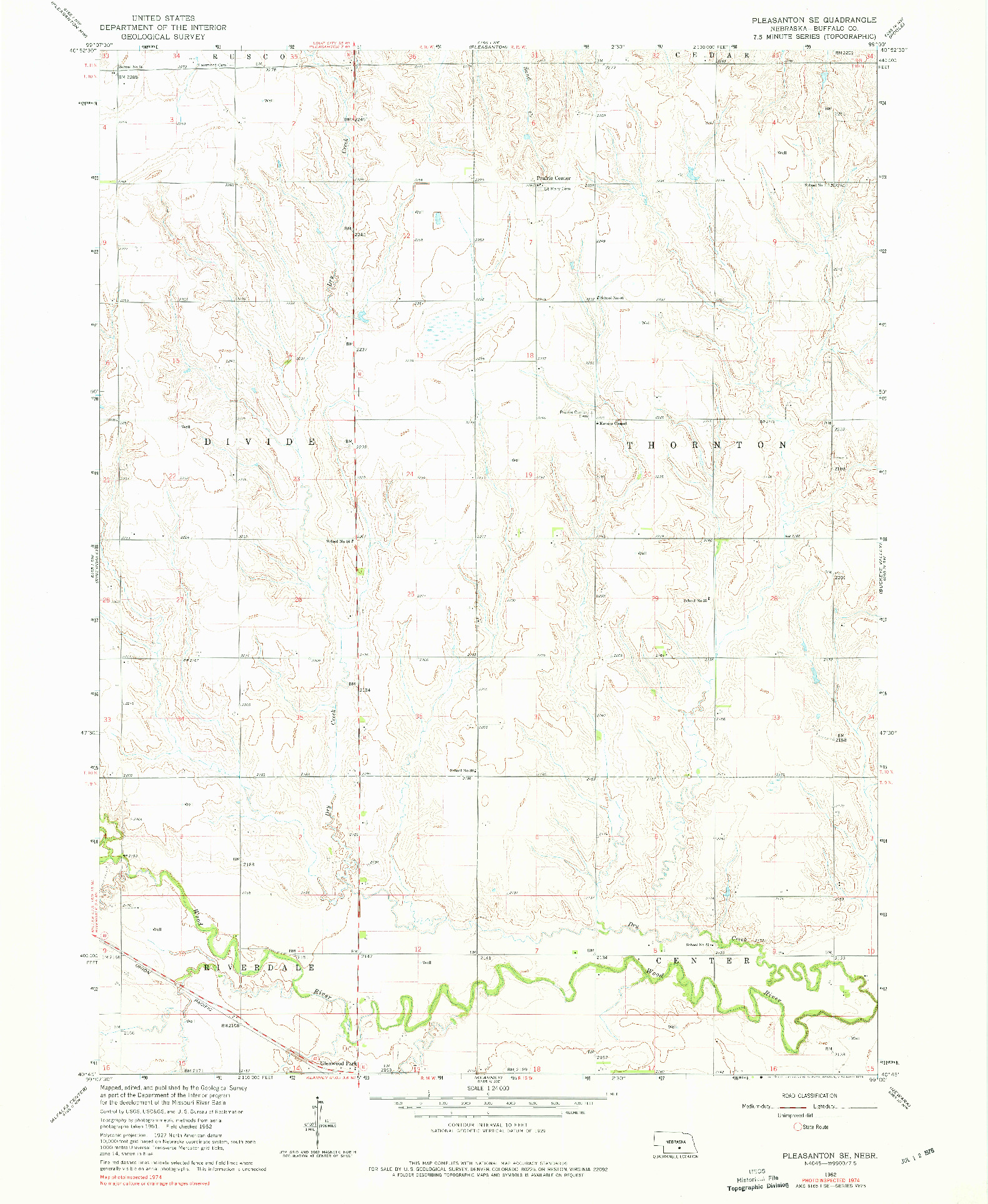 USGS 1:24000-SCALE QUADRANGLE FOR PLEASANTON SE, NE 1962