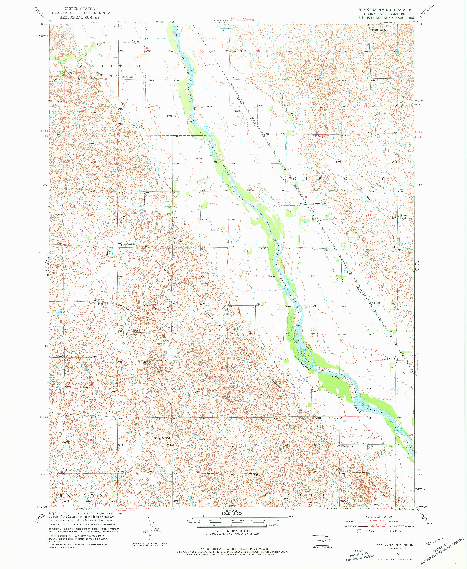USGS 1:24000-SCALE QUADRANGLE FOR RAVENNA NW, NE 1953