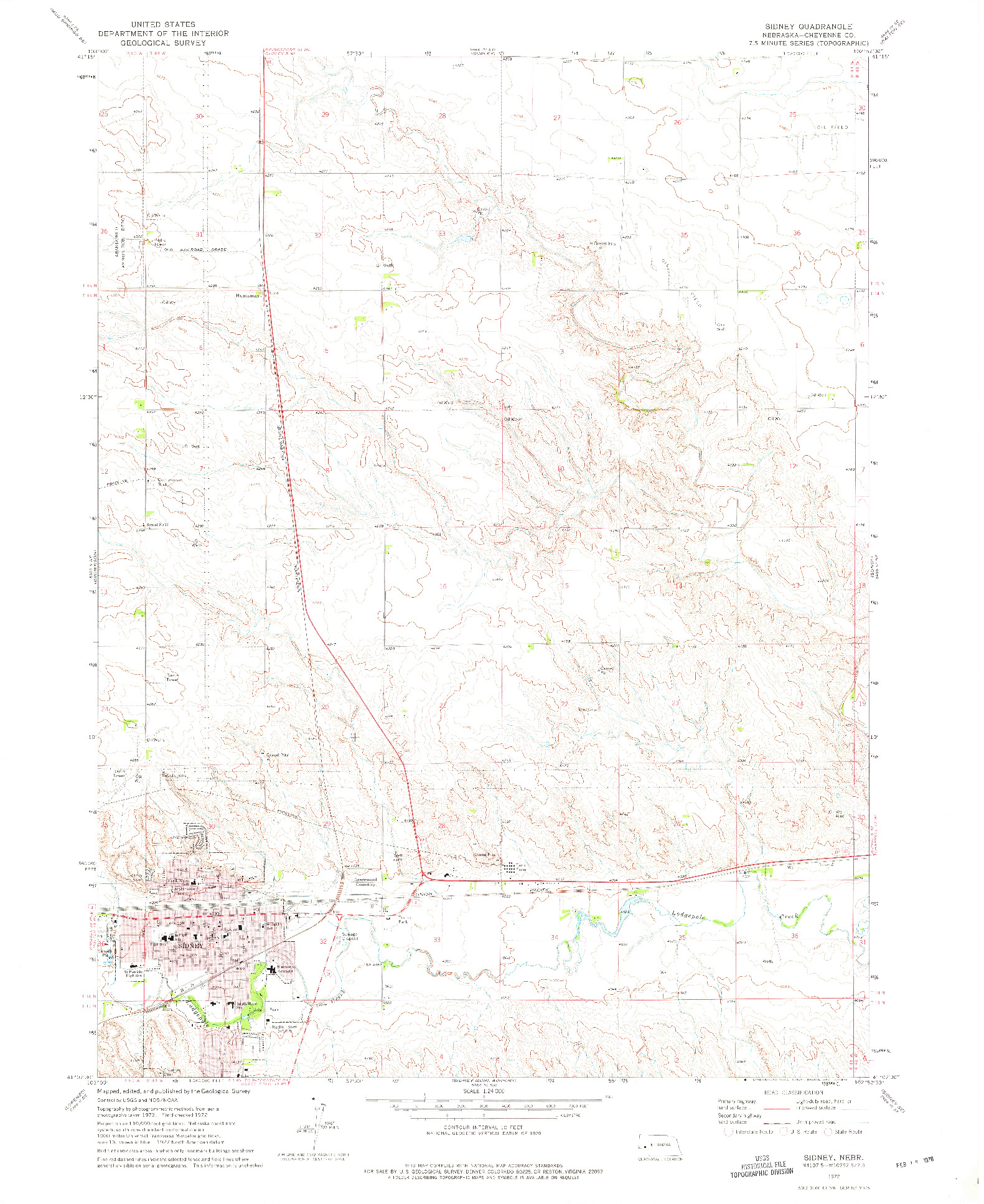 USGS 1:24000-SCALE QUADRANGLE FOR SIDNEY, NE 1972