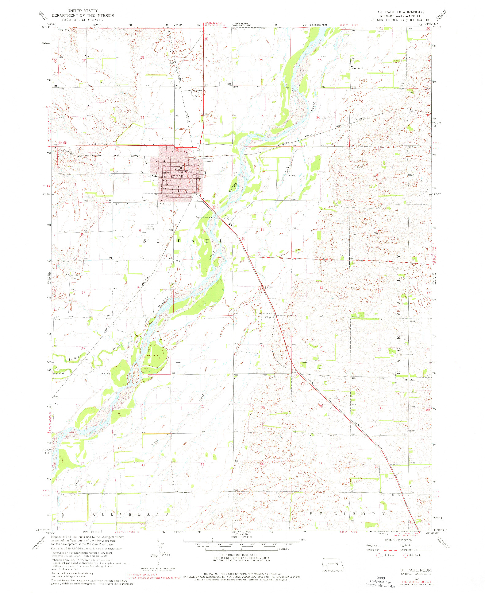 USGS 1:24000-SCALE QUADRANGLE FOR ST. PAUL, NE 1960