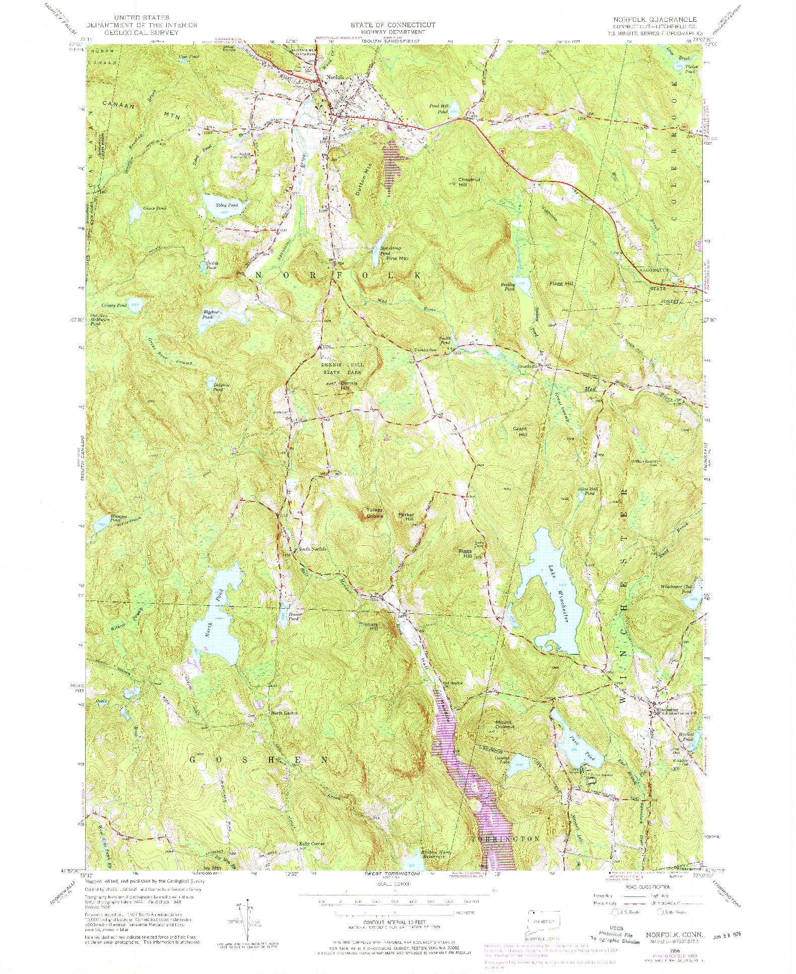 USGS 1:24000-SCALE QUADRANGLE FOR NORFOLK, CT 1956