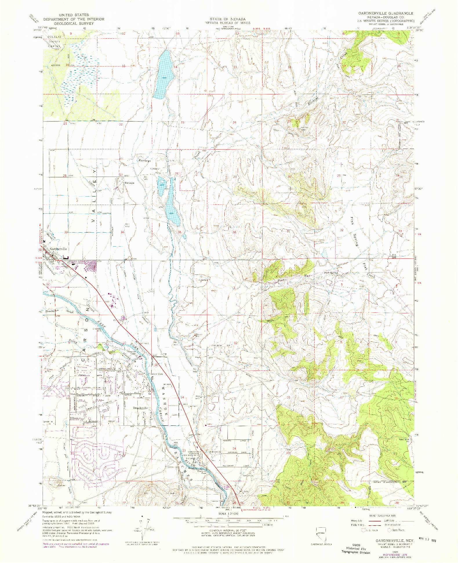 USGS 1:24000-SCALE QUADRANGLE FOR GARDNERVILLE, NV 1969