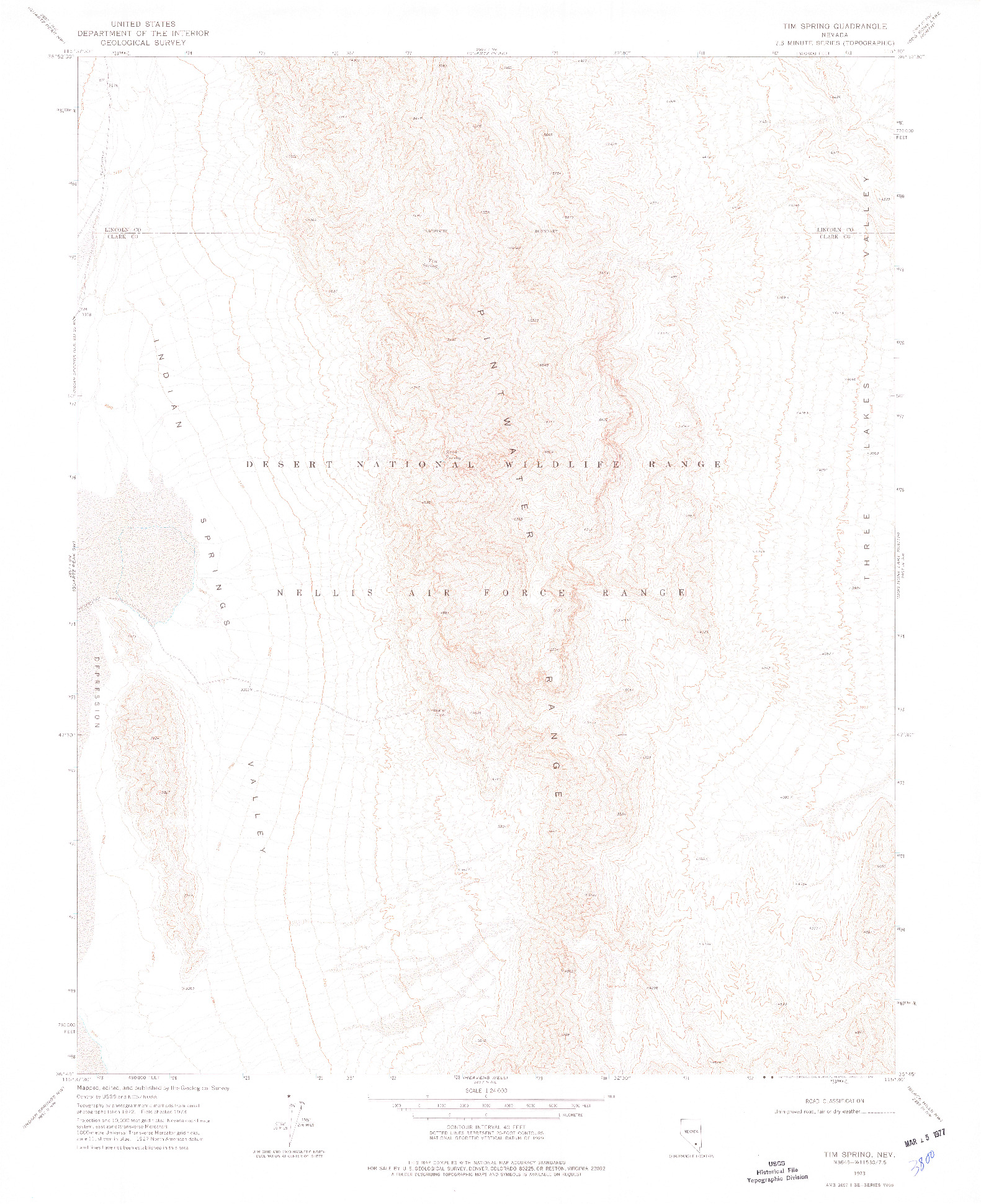 USGS 1:24000-SCALE QUADRANGLE FOR TIM SPRING, NV 1973