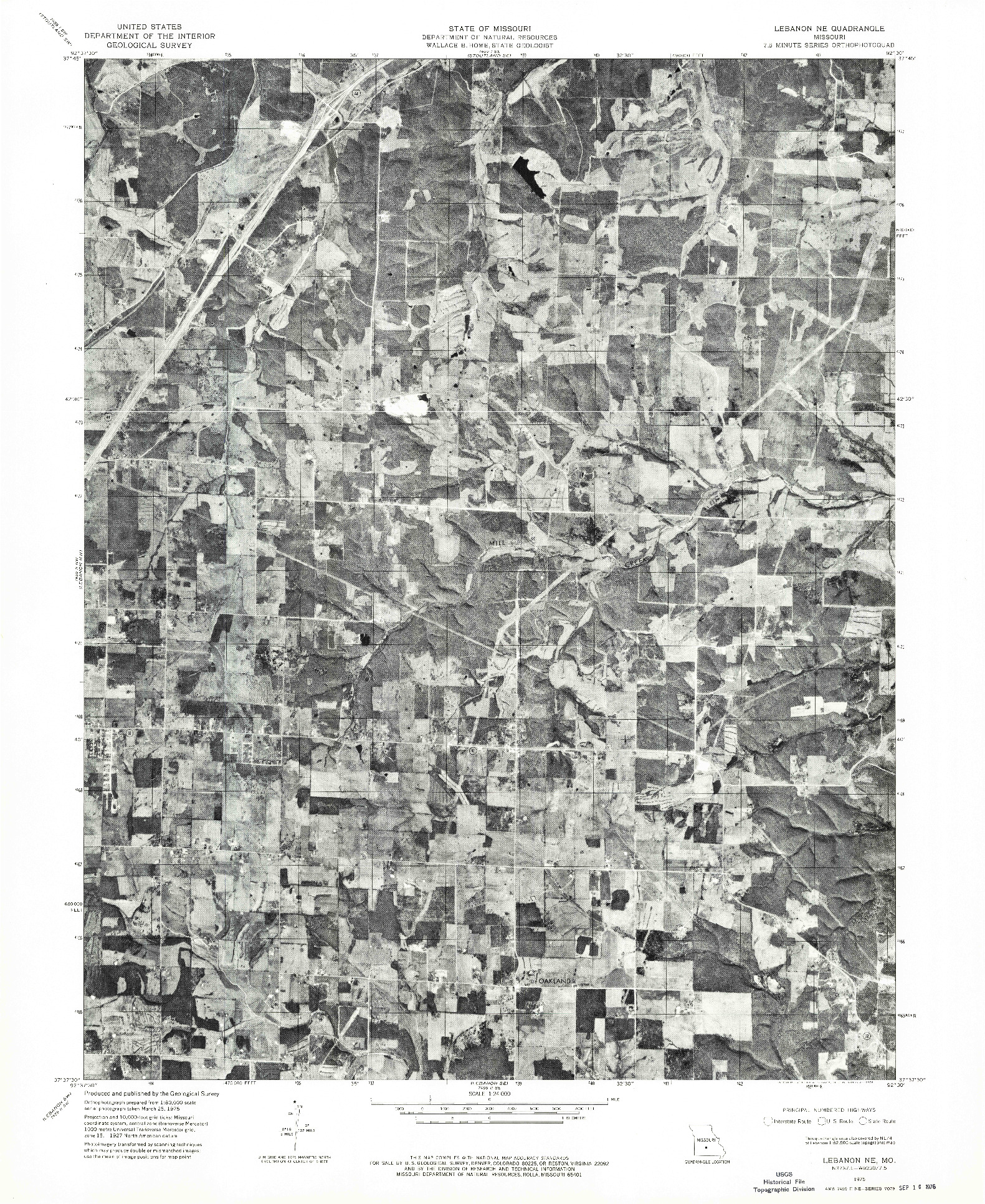 USGS 1:24000-SCALE QUADRANGLE FOR LEBANON NE, MO 1975