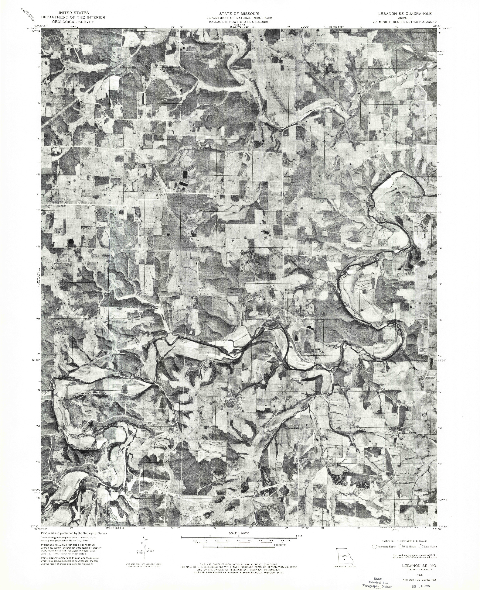 USGS 1:24000-SCALE QUADRANGLE FOR LEBANON SE, MO 1975