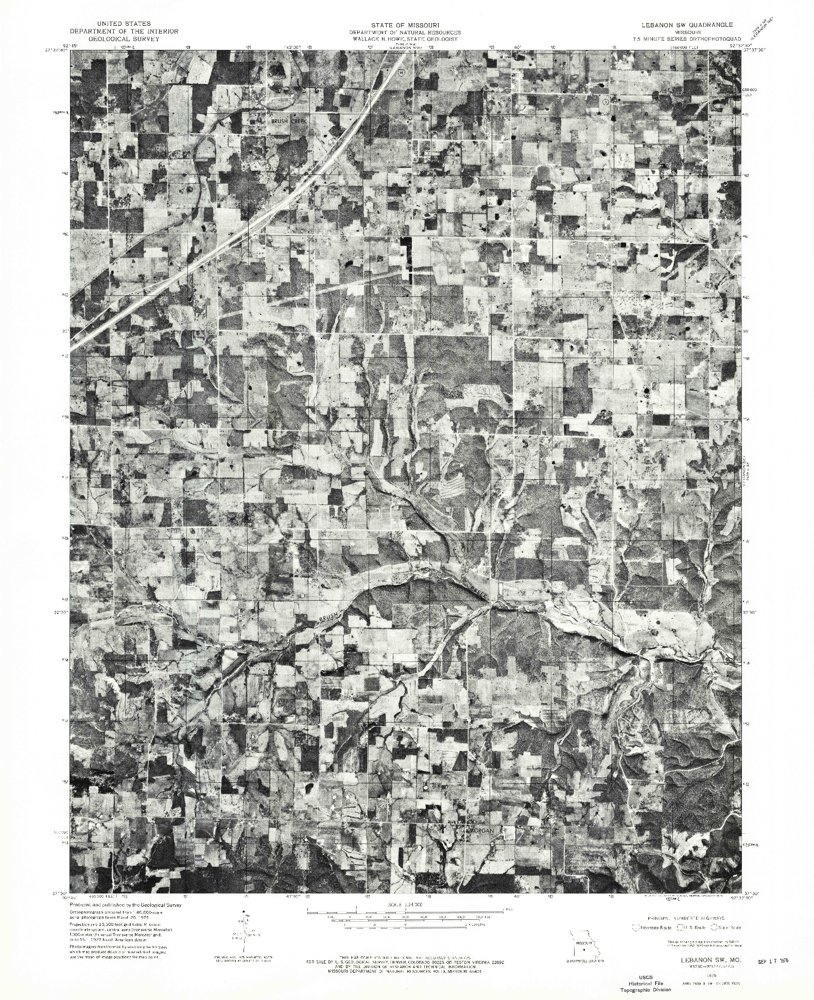 USGS 1:24000-SCALE QUADRANGLE FOR LEBANON SW, MO 1975