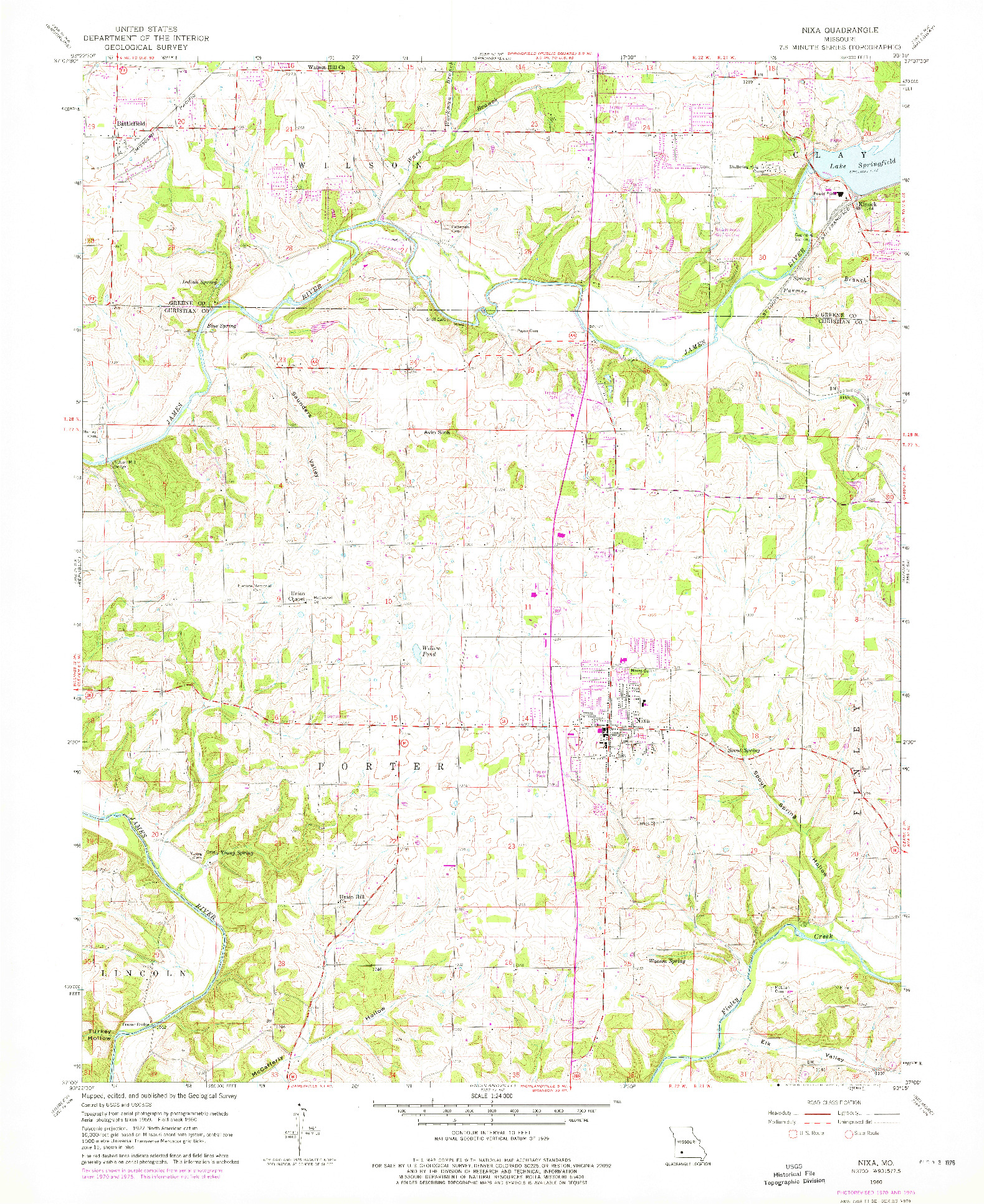 USGS 1:24000-SCALE QUADRANGLE FOR NIXA, MO 1960