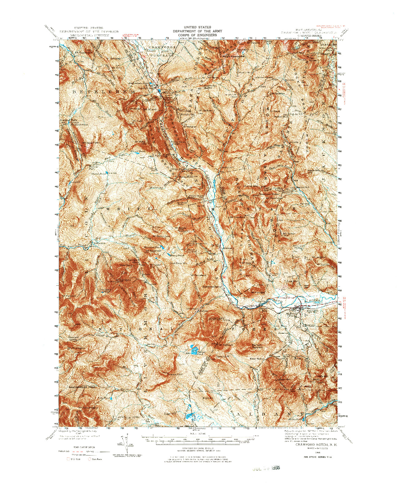 USGS 1:62500-SCALE QUADRANGLE FOR CRAWFORD NOTCH, NH 1946