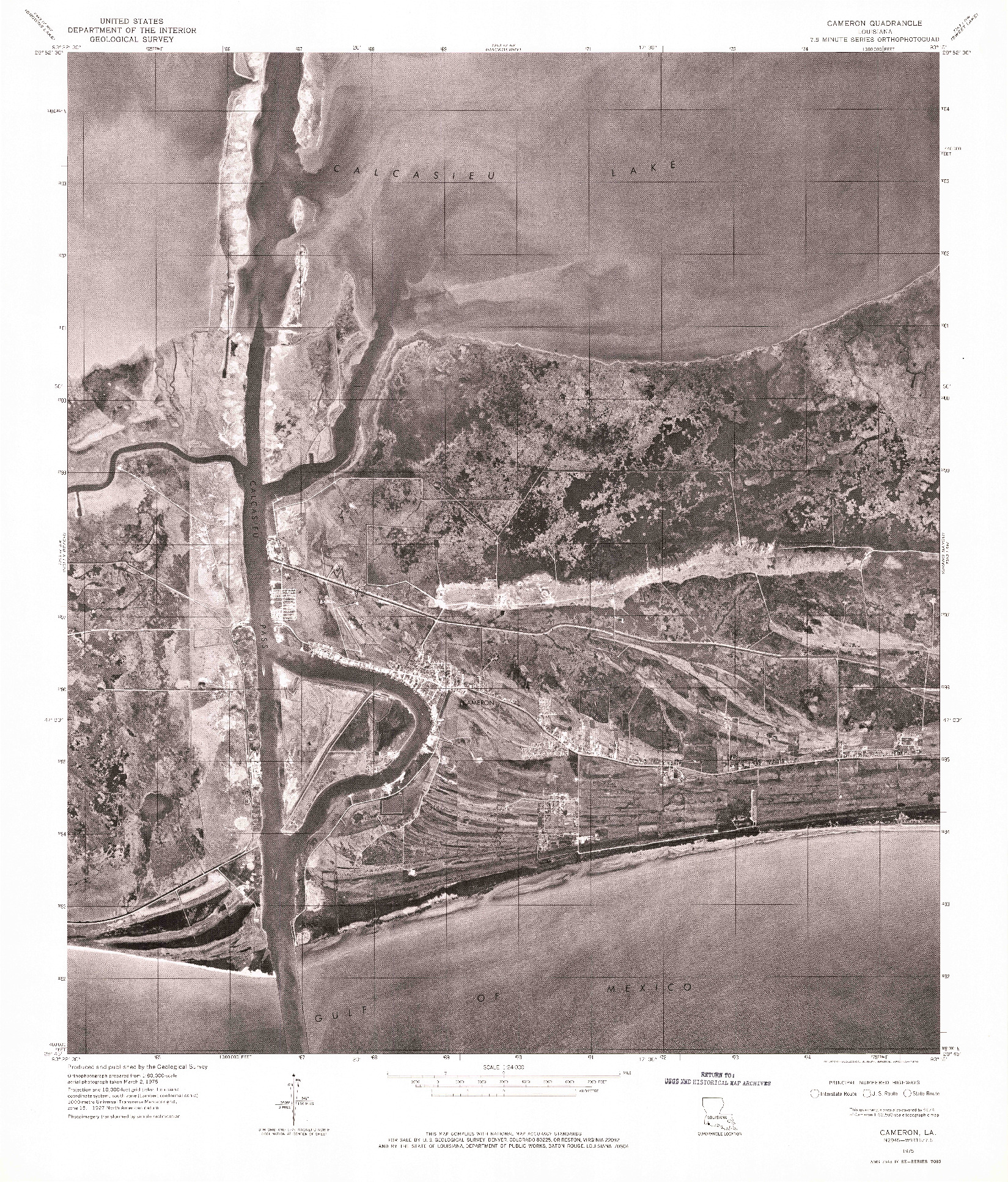 USGS 1:24000-SCALE QUADRANGLE FOR CAMERON, LA 1975