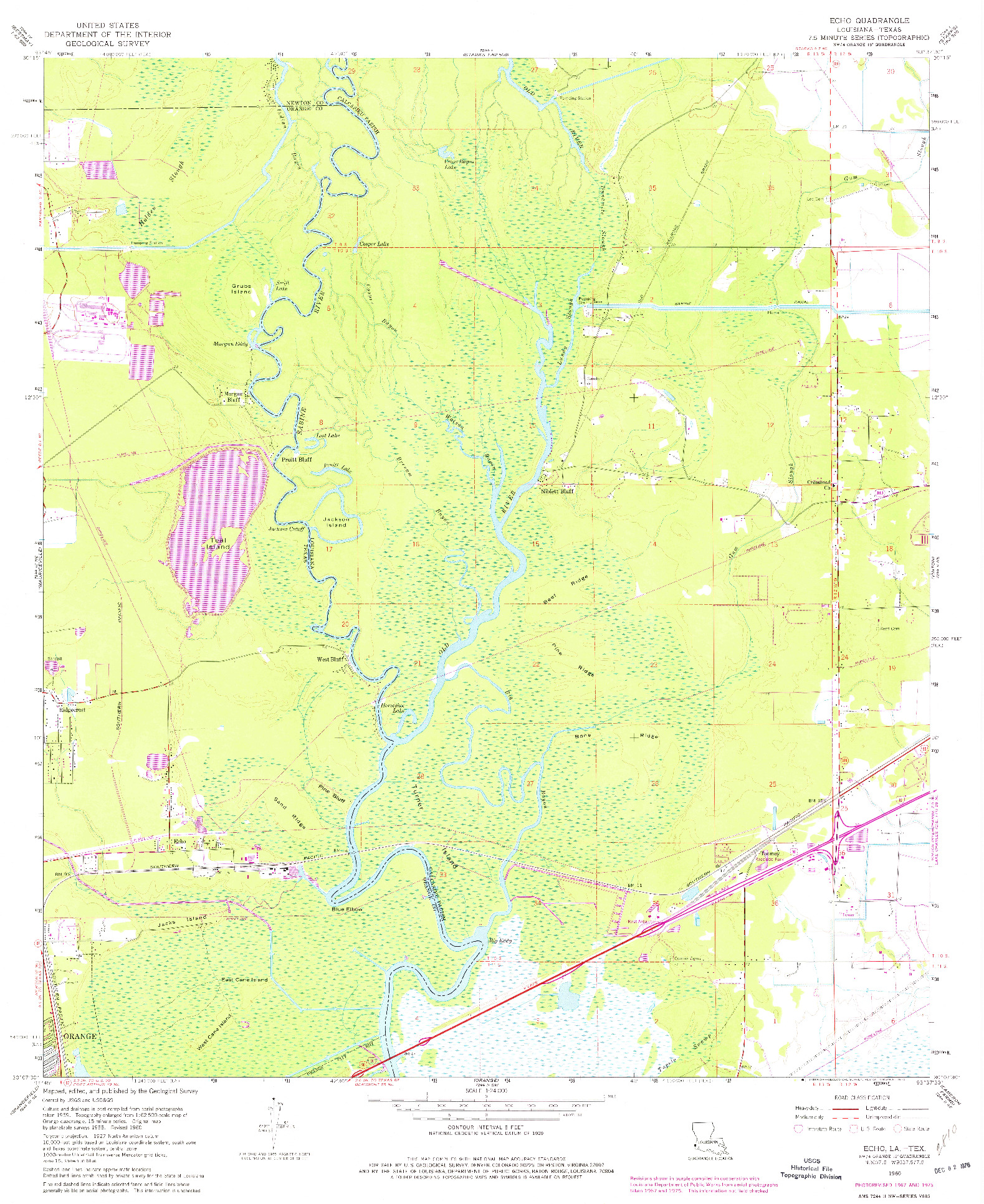 USGS 1:24000-SCALE QUADRANGLE FOR ECHO, LA 1960