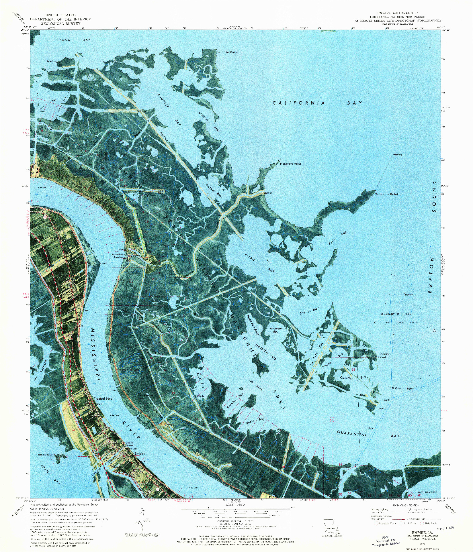 USGS 1:24000-SCALE QUADRANGLE FOR EMPIRE, LA 1973