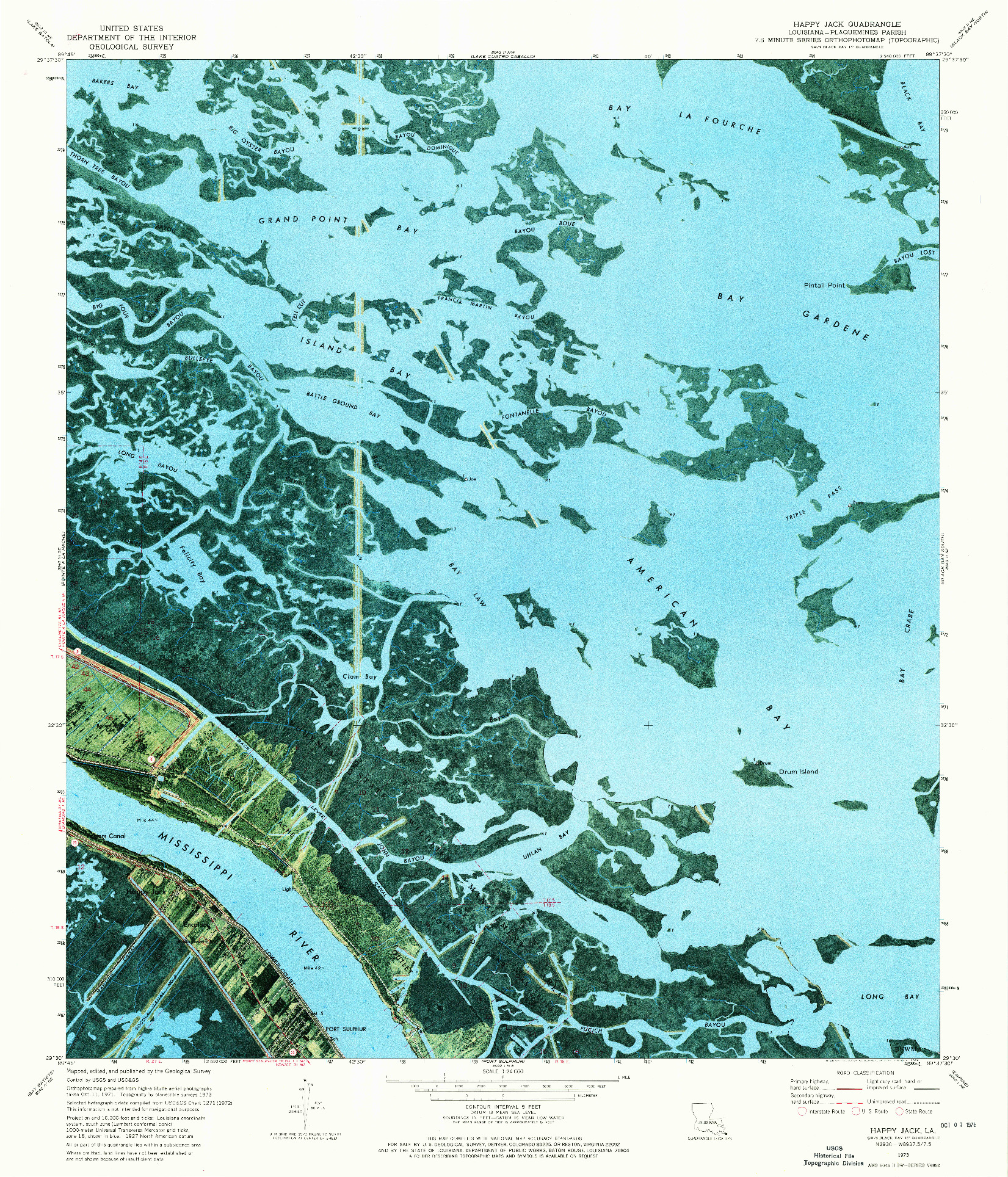 USGS 1:24000-SCALE QUADRANGLE FOR HAPPY JACK, LA 1973