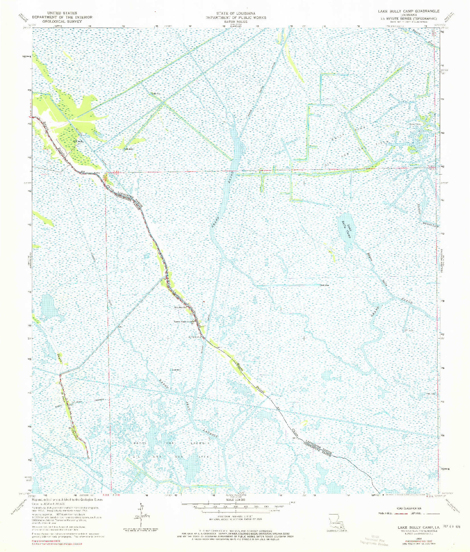 USGS 1:24000-SCALE QUADRANGLE FOR LAKE BULLY CAMP, LA 1964