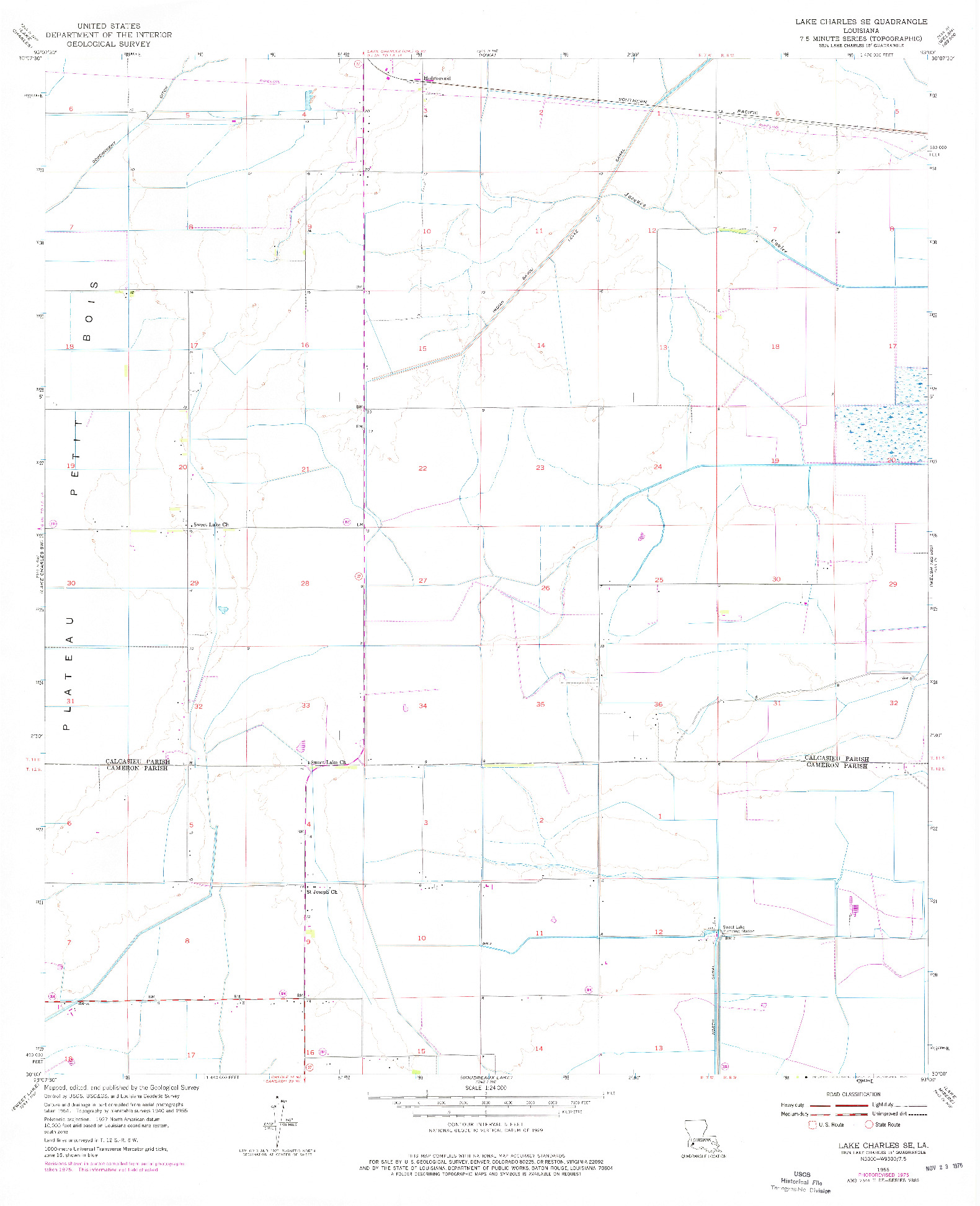 USGS 1:24000-SCALE QUADRANGLE FOR LAKE CHARLES SE, LA 1955