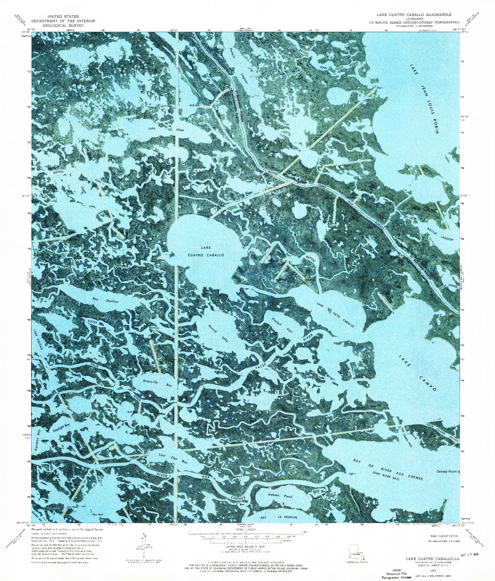 USGS 1:24000-SCALE QUADRANGLE FOR LAKE CUATRO CABALLO, LA 1973