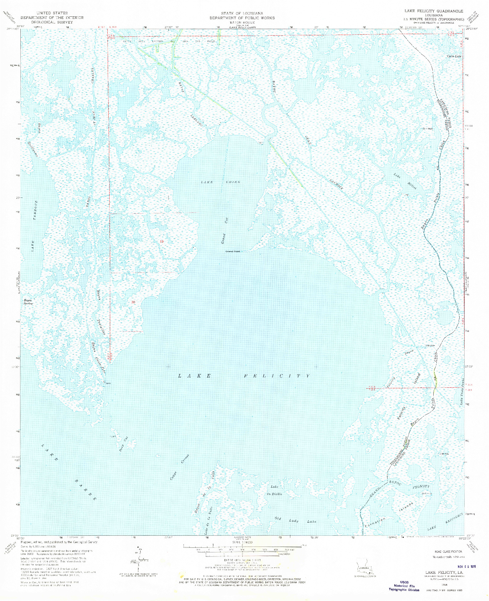 USGS 1:24000-SCALE QUADRANGLE FOR LAKE FELICITY, LA 1964