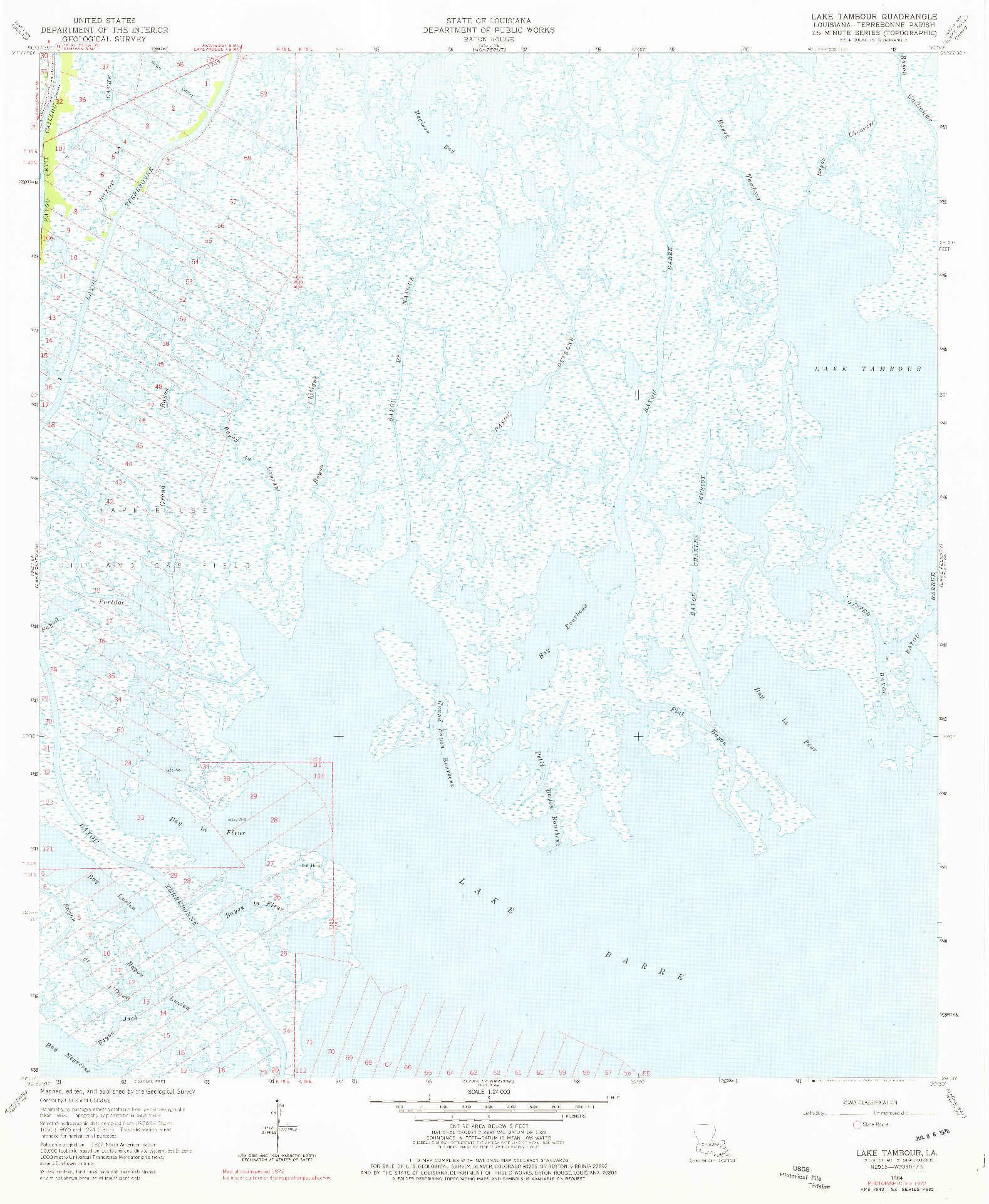 USGS 1:24000-SCALE QUADRANGLE FOR LAKE TAMBOUR, LA 1964