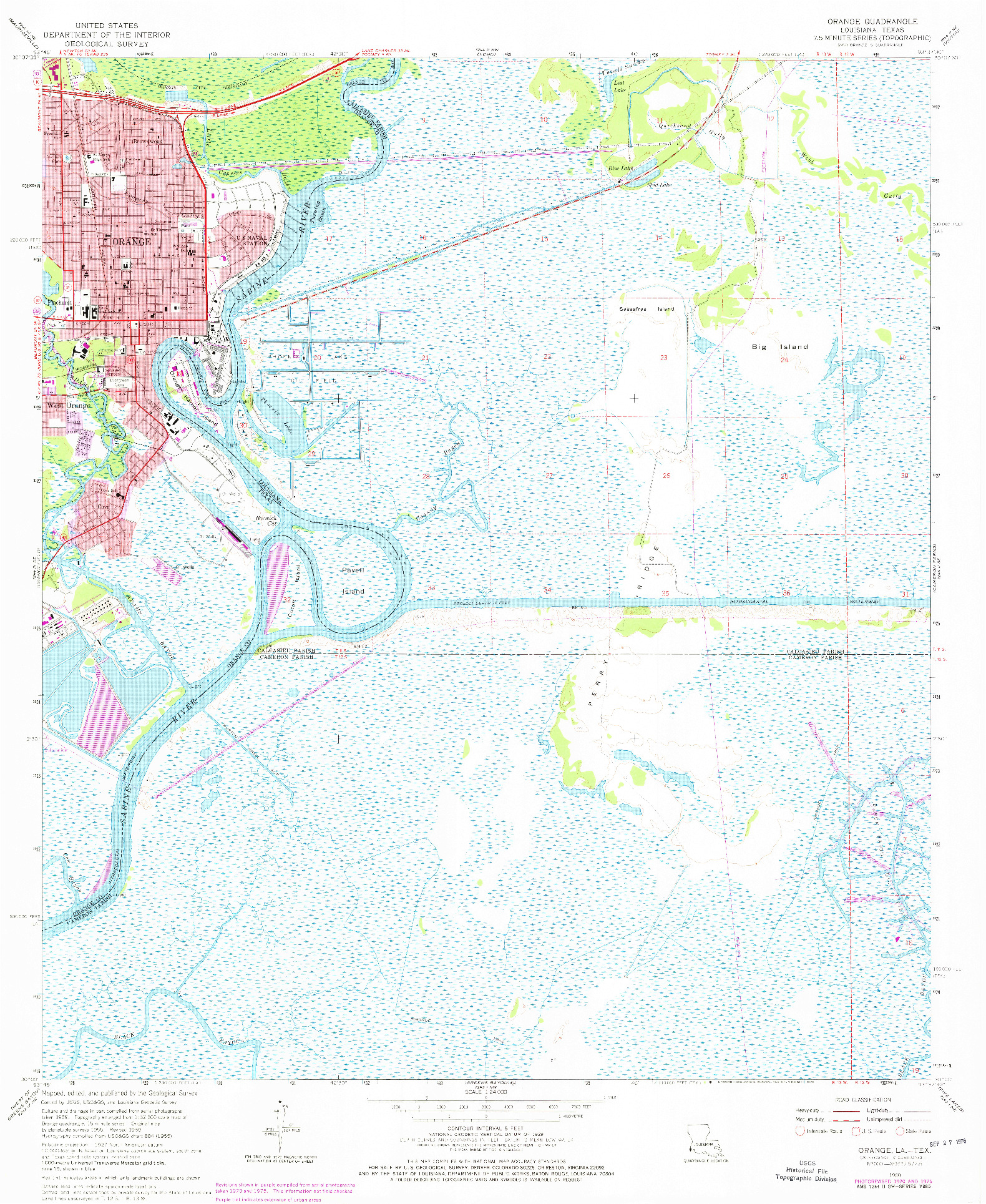 USGS 1:24000-SCALE QUADRANGLE FOR ORANGE, LA 1960