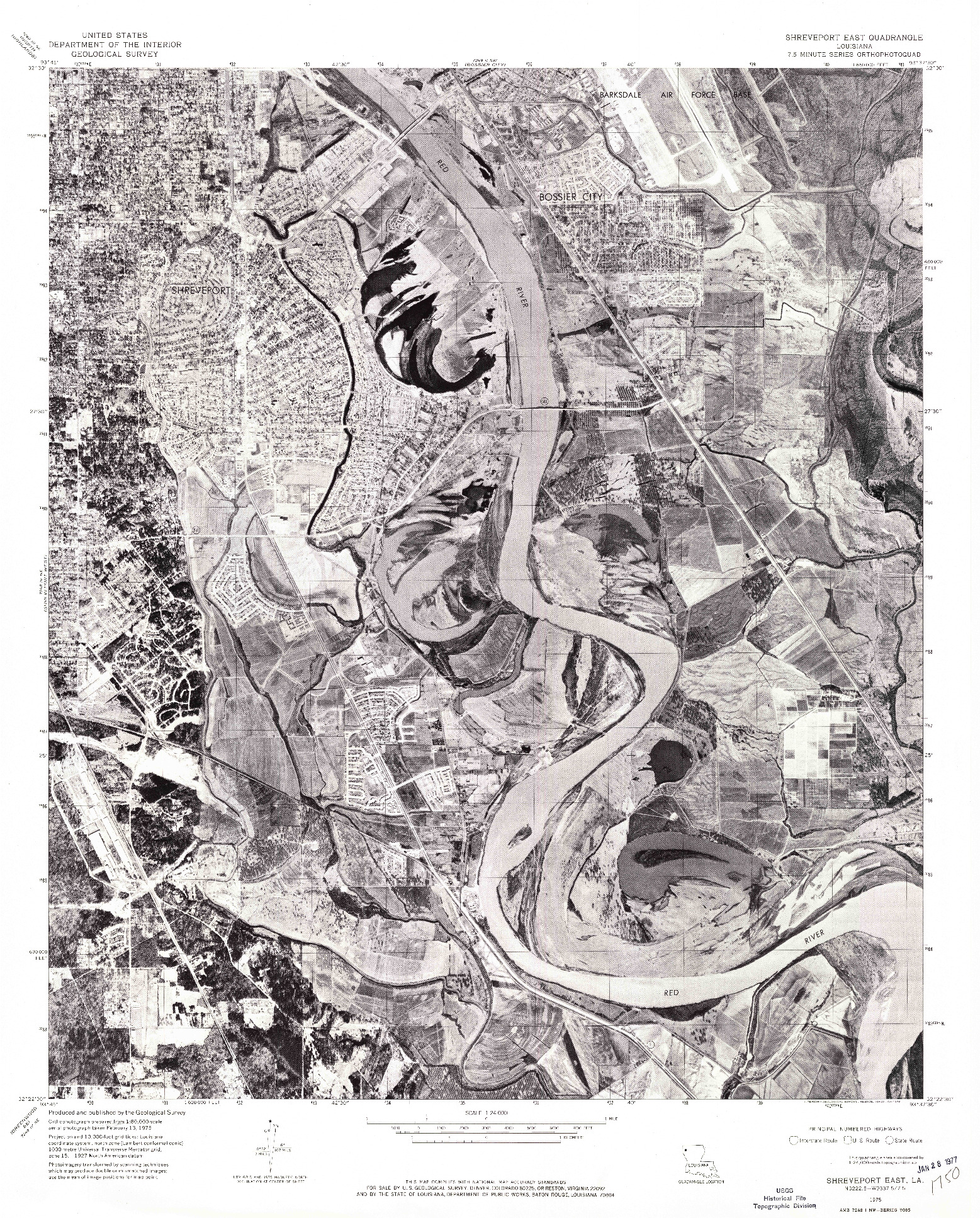 USGS 1:24000-SCALE QUADRANGLE FOR SHREVEPORT EAST, LA 1975