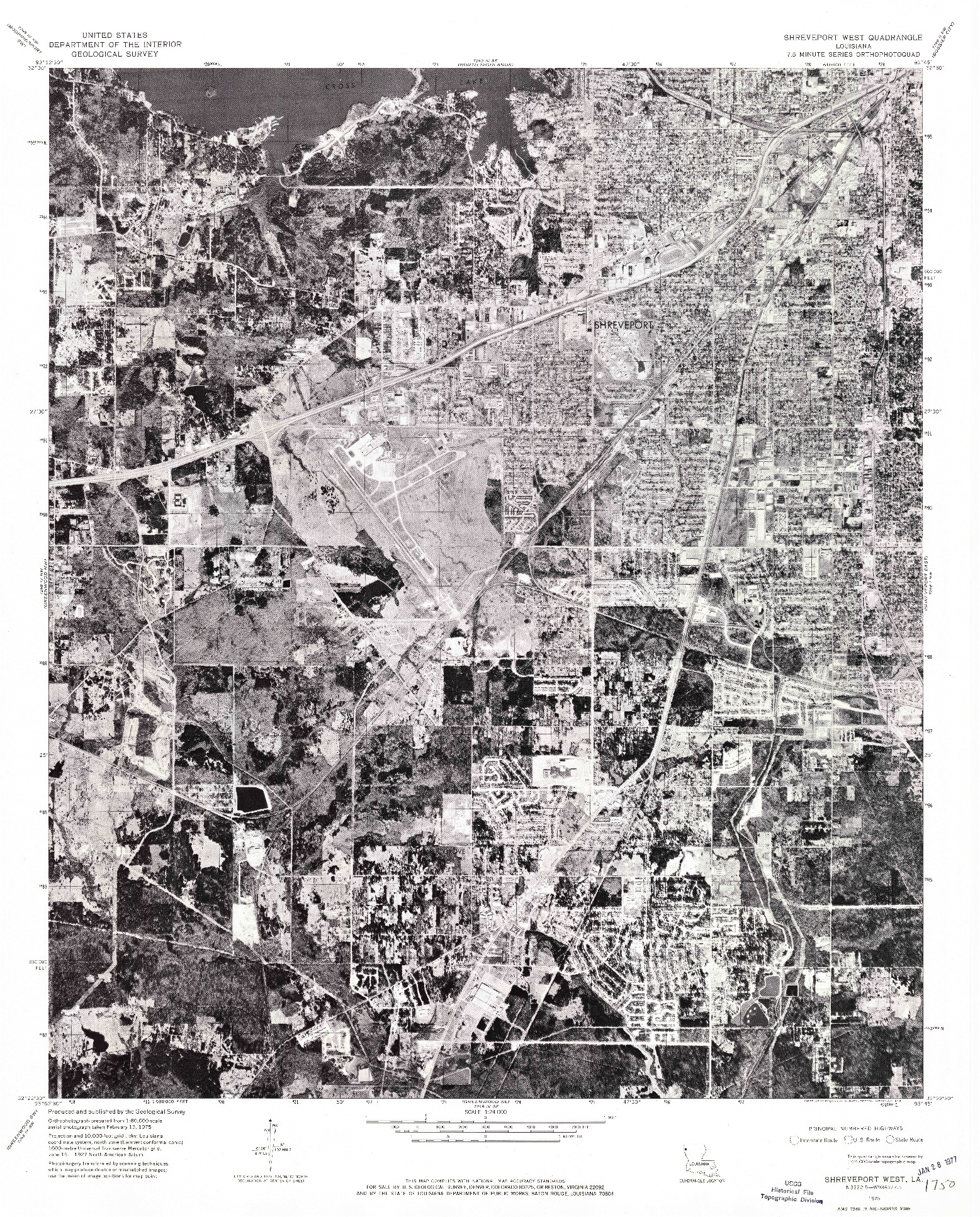 USGS 1:24000-SCALE QUADRANGLE FOR SHREVEPORT WEST, LA 1975