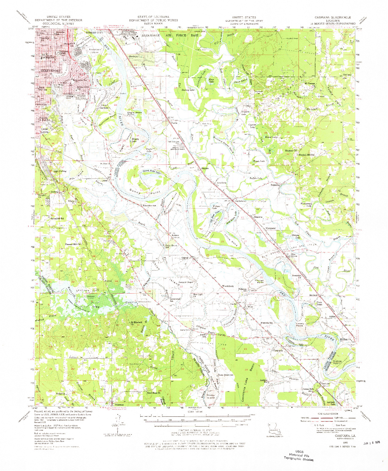 USGS 1:62500-SCALE QUADRANGLE FOR CASPIANA, LA 1955