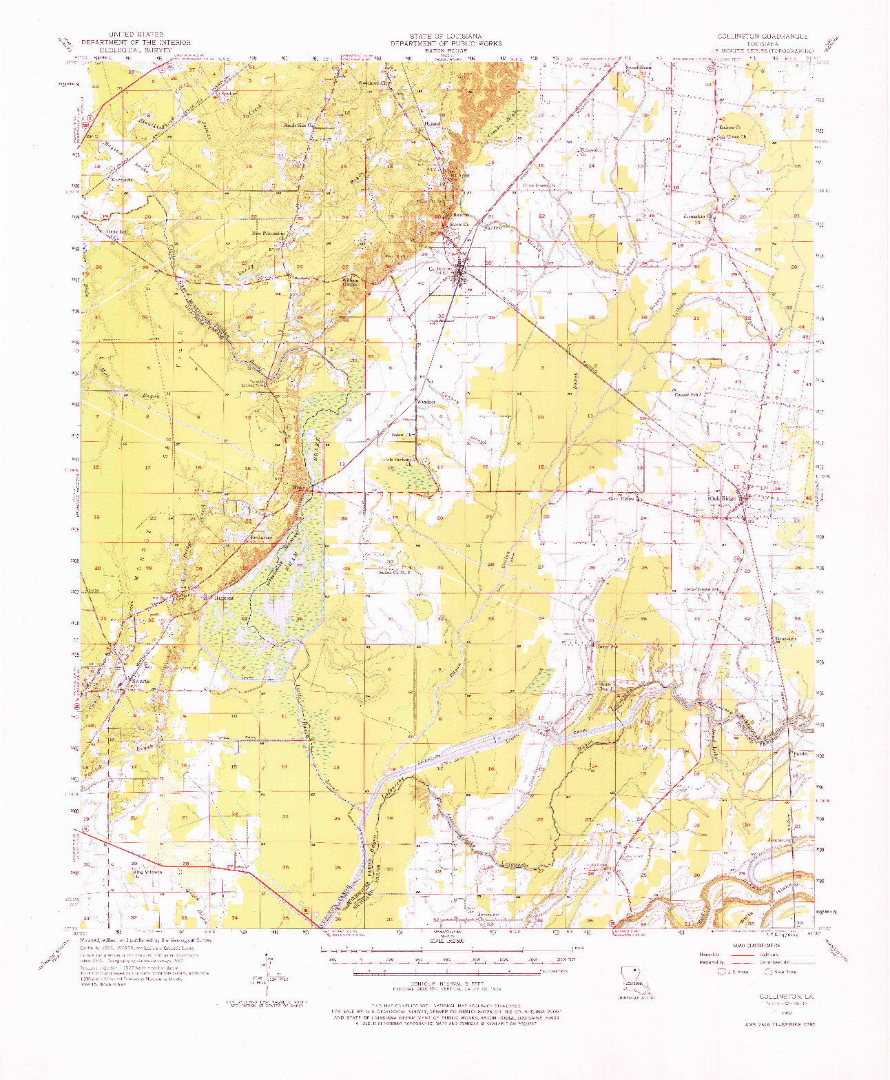 USGS 1:62500-SCALE QUADRANGLE FOR COLLINSTON, LA 1957