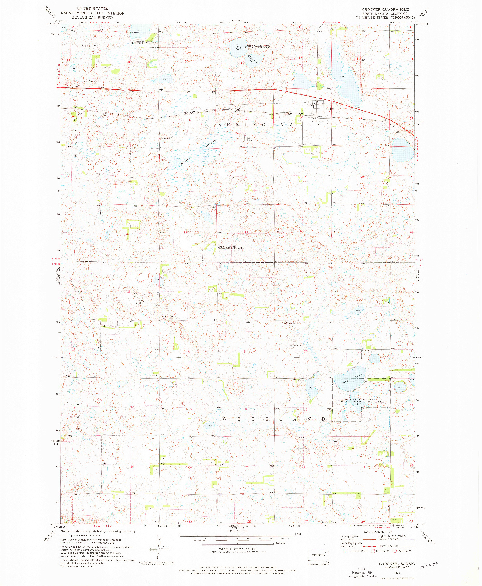 USGS 1:24000-SCALE QUADRANGLE FOR CROCKER, SD 1973