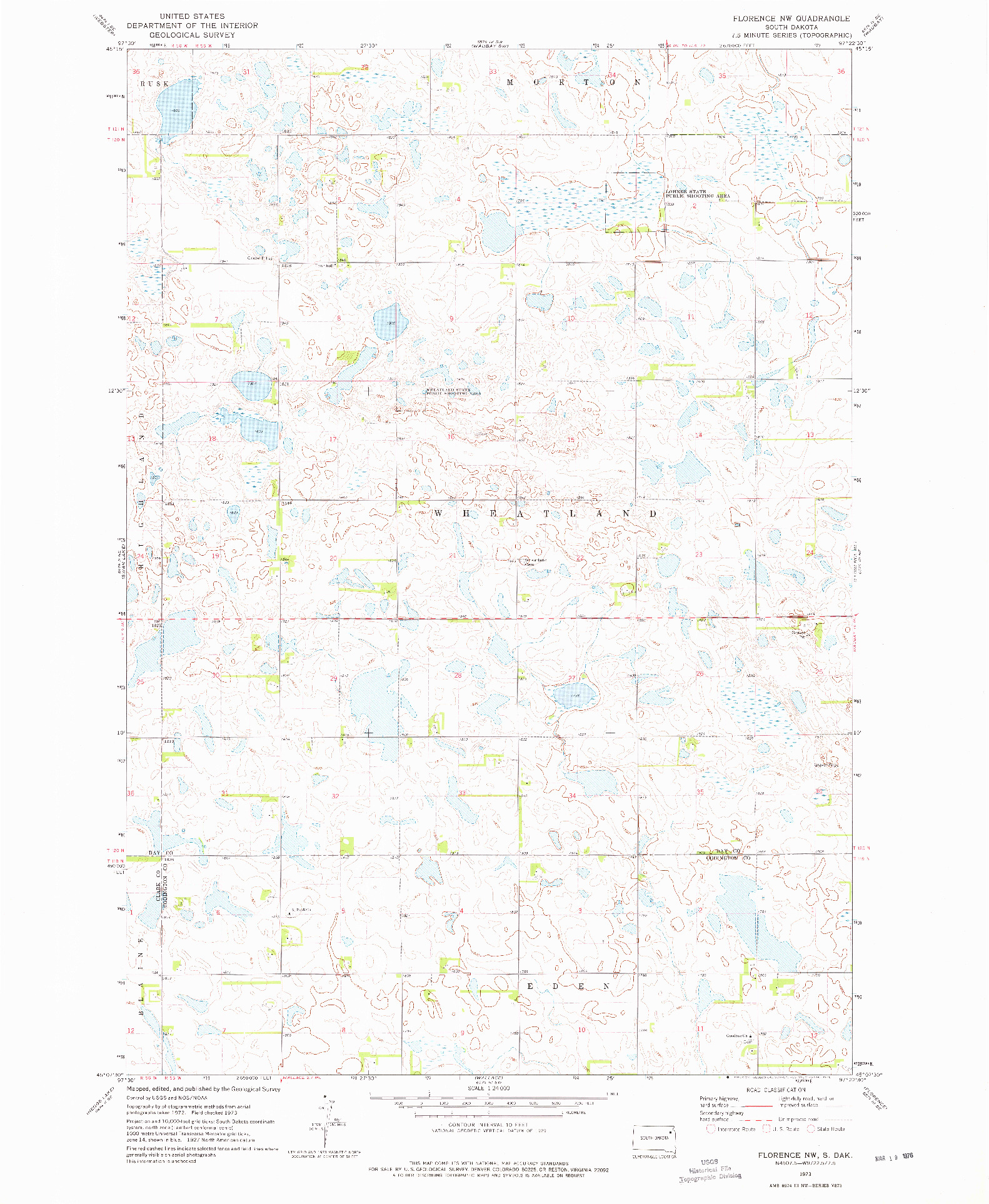 USGS 1:24000-SCALE QUADRANGLE FOR FLORENCE NW, SD 1973