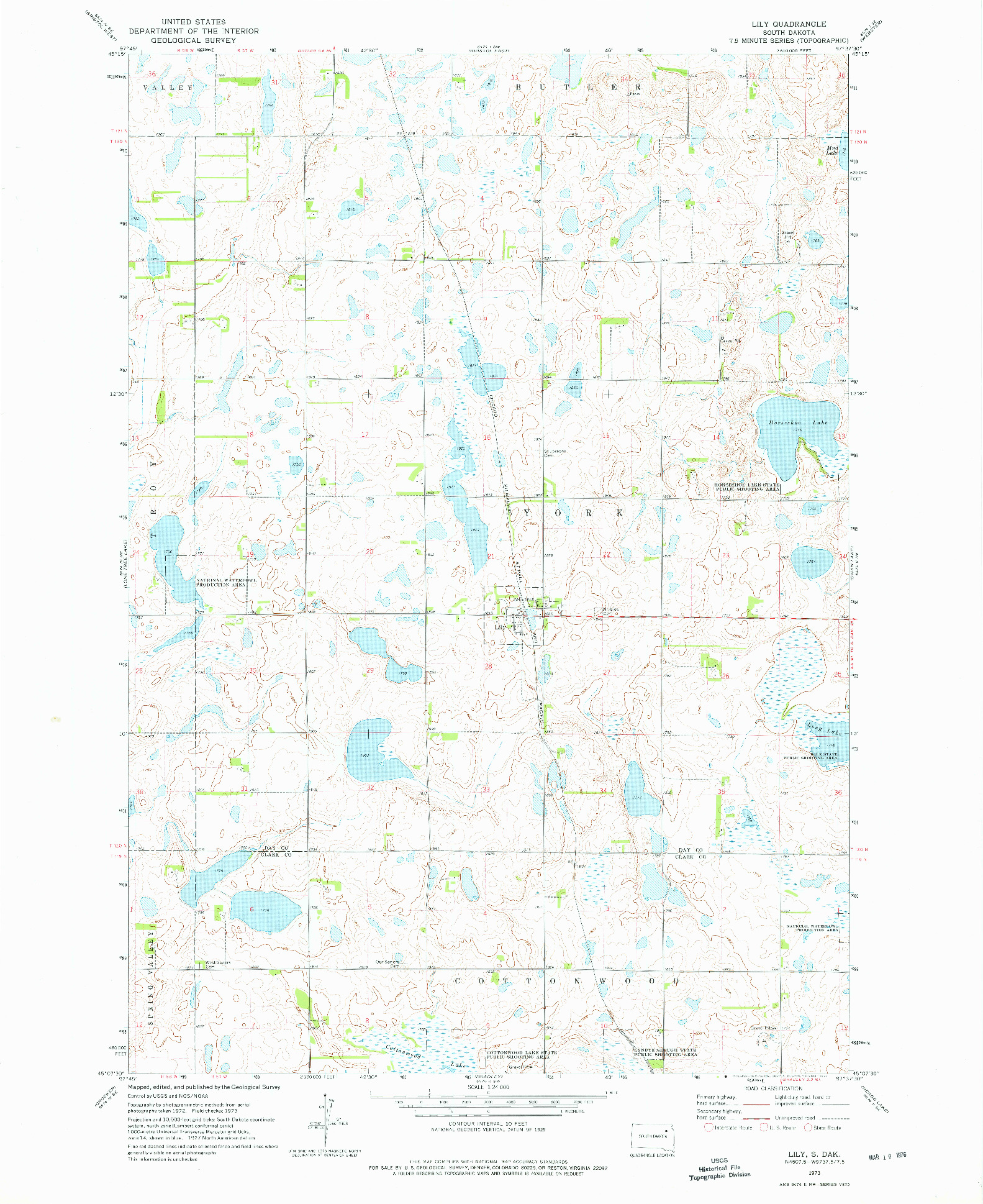 USGS 1:24000-SCALE QUADRANGLE FOR LILY, SD 1973