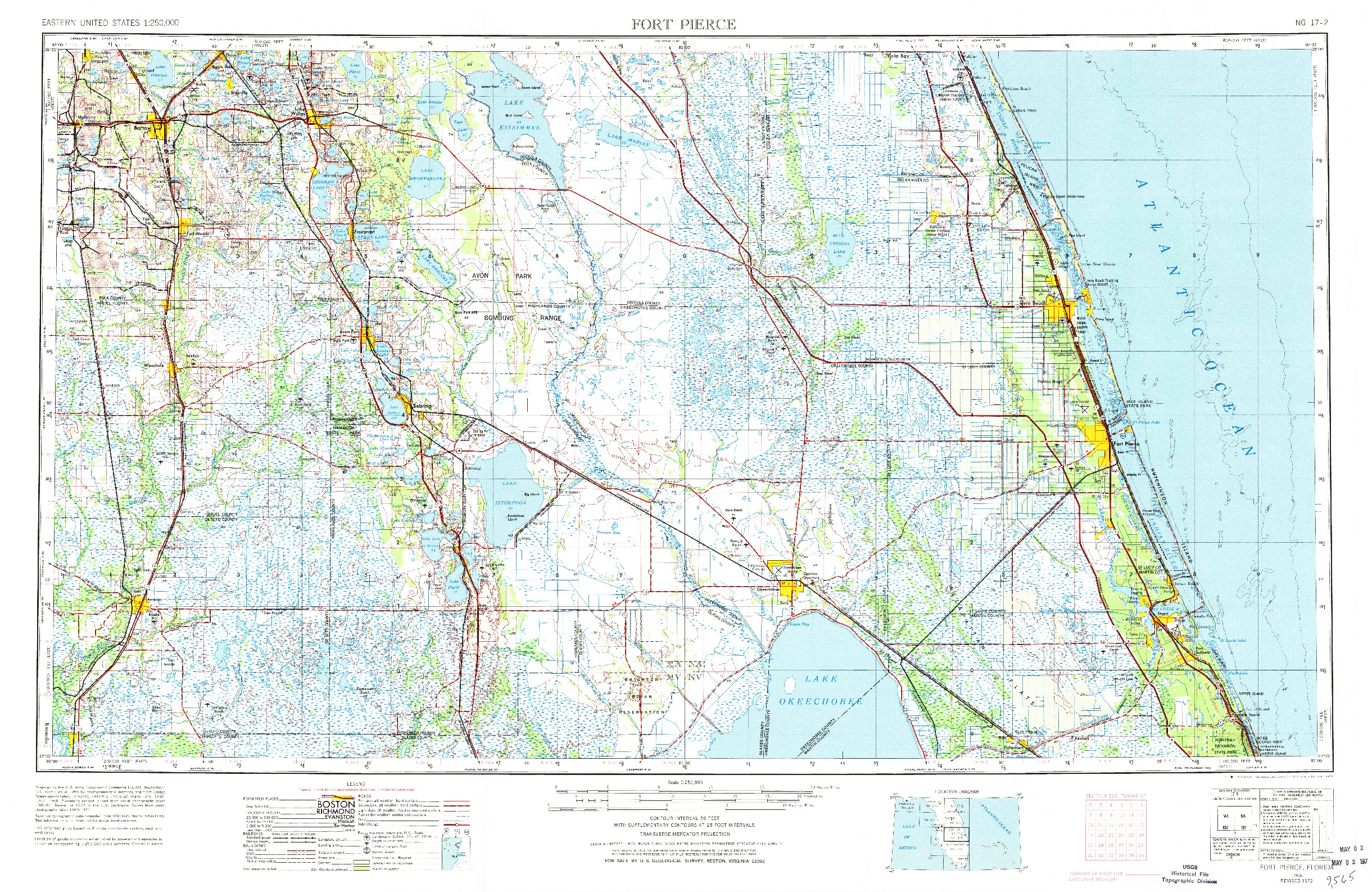 USGS 1:250000-SCALE QUADRANGLE FOR FORT PIERCE, FL 1956