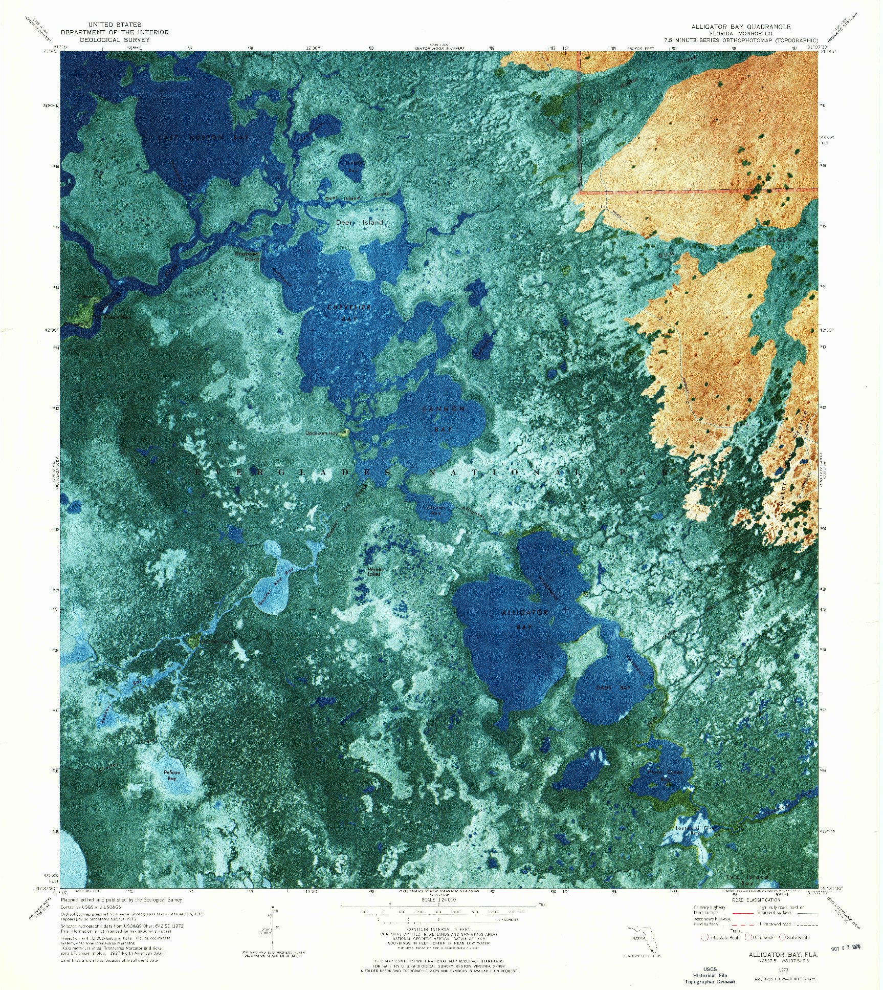 USGS 1:24000-SCALE QUADRANGLE FOR ALLIGATOR BAY, FL 1973