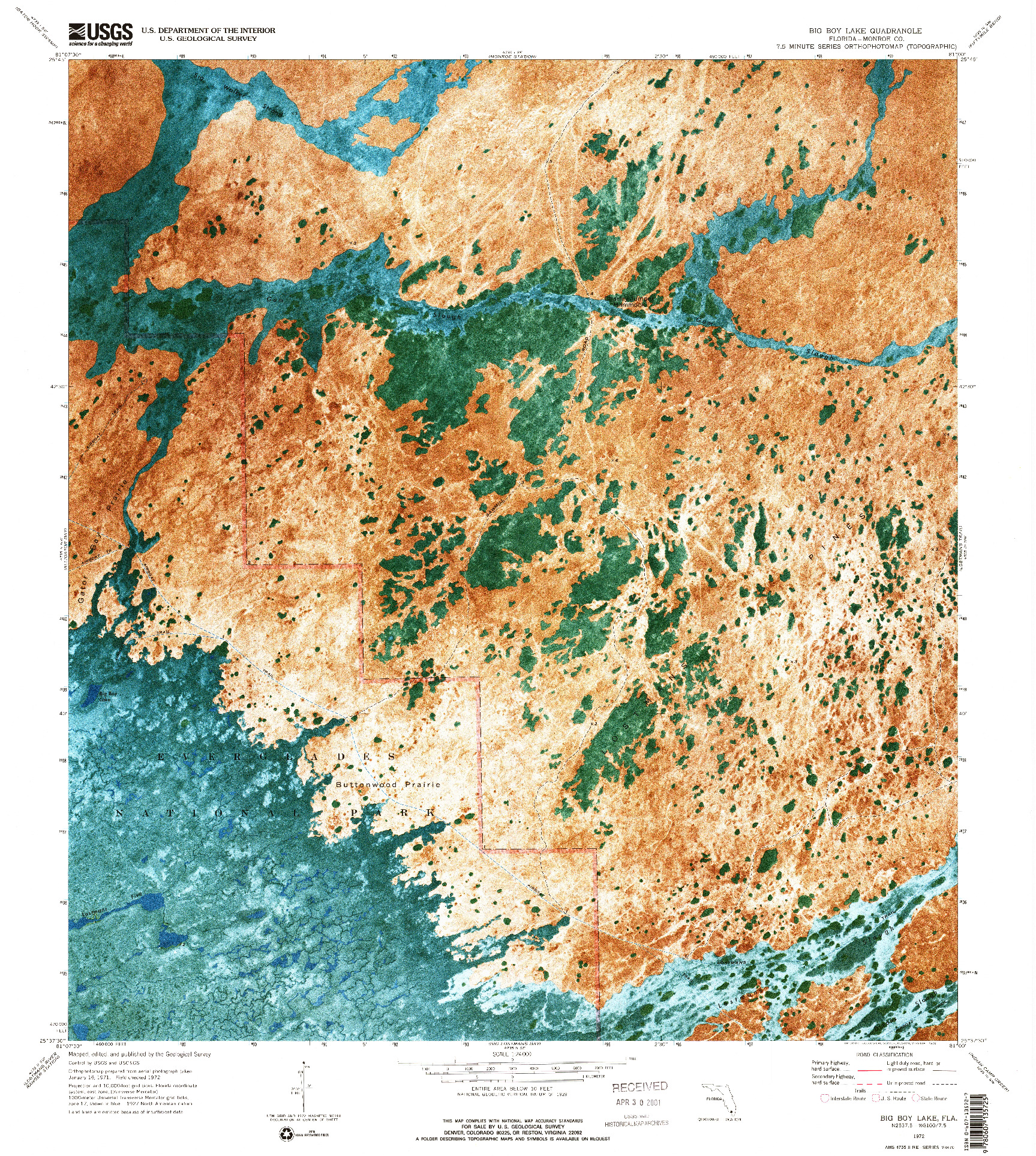 USGS 1:24000-SCALE QUADRANGLE FOR BIG BOY LAKE, FL 1972