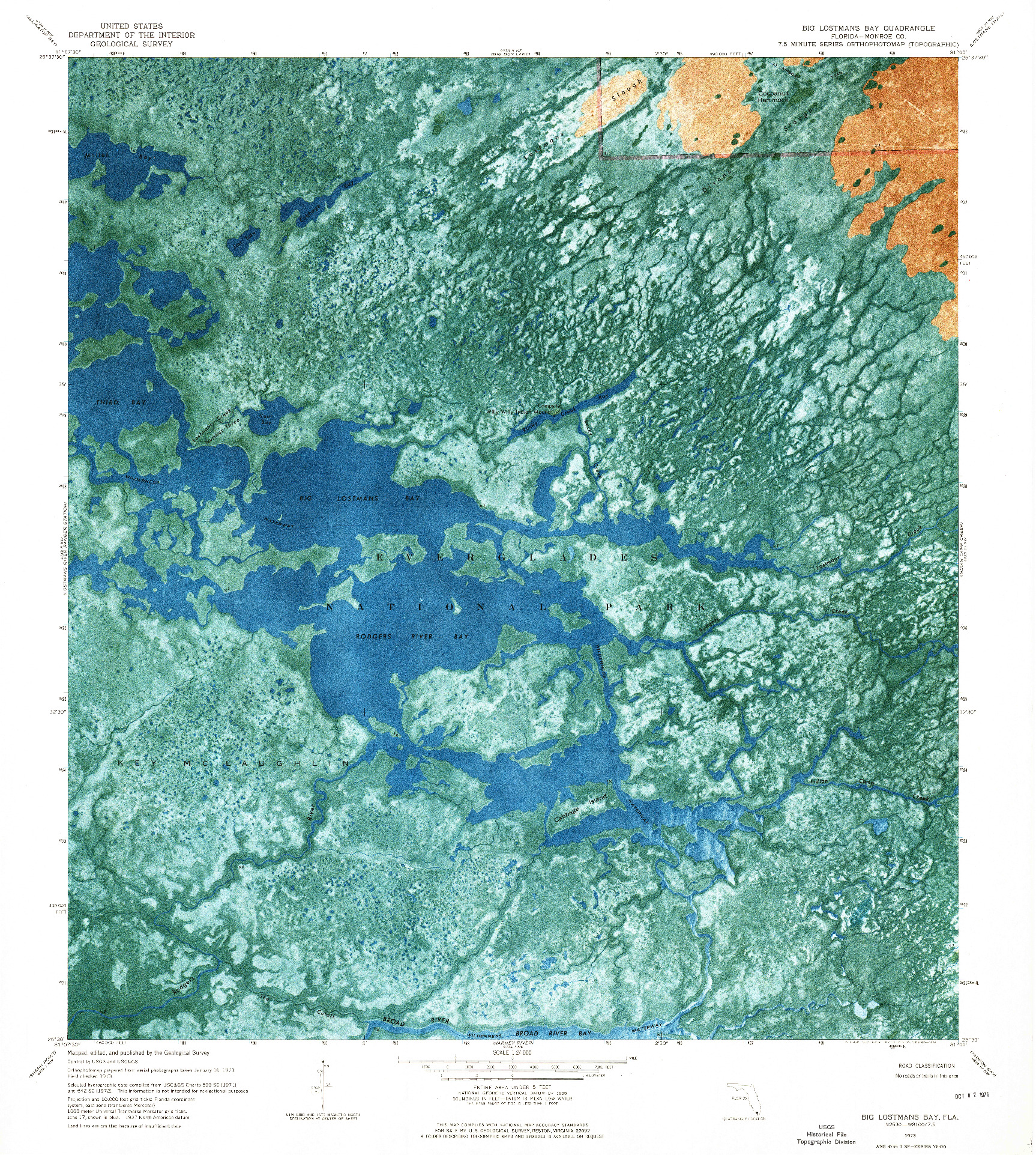USGS 1:24000-SCALE QUADRANGLE FOR BIG LOSTMANS BAY, FL 1973