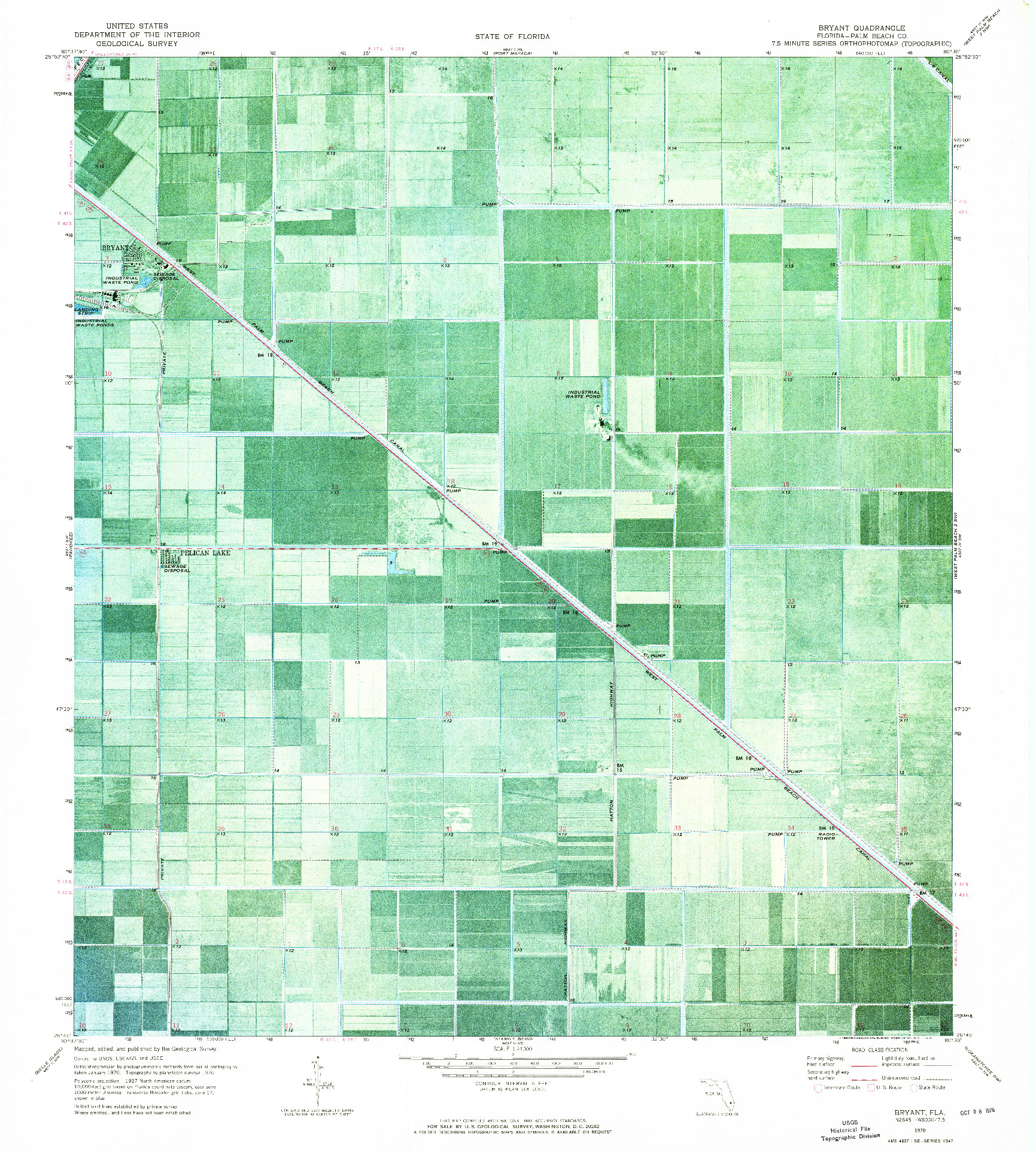 USGS 1:24000-SCALE QUADRANGLE FOR BRYANT, FL 1970