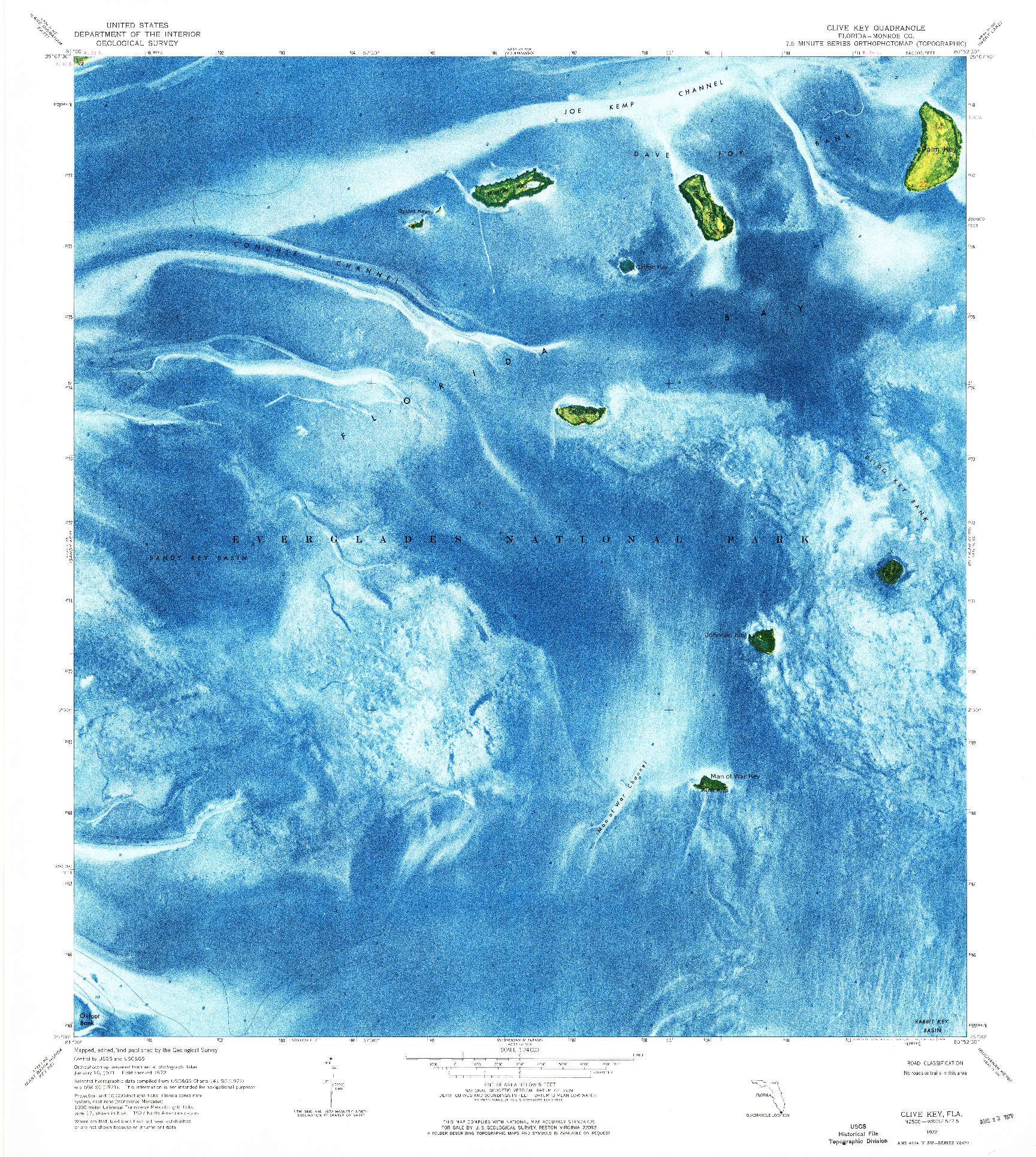 USGS 1:24000-SCALE QUADRANGLE FOR CLIVE KEY, FL 1972