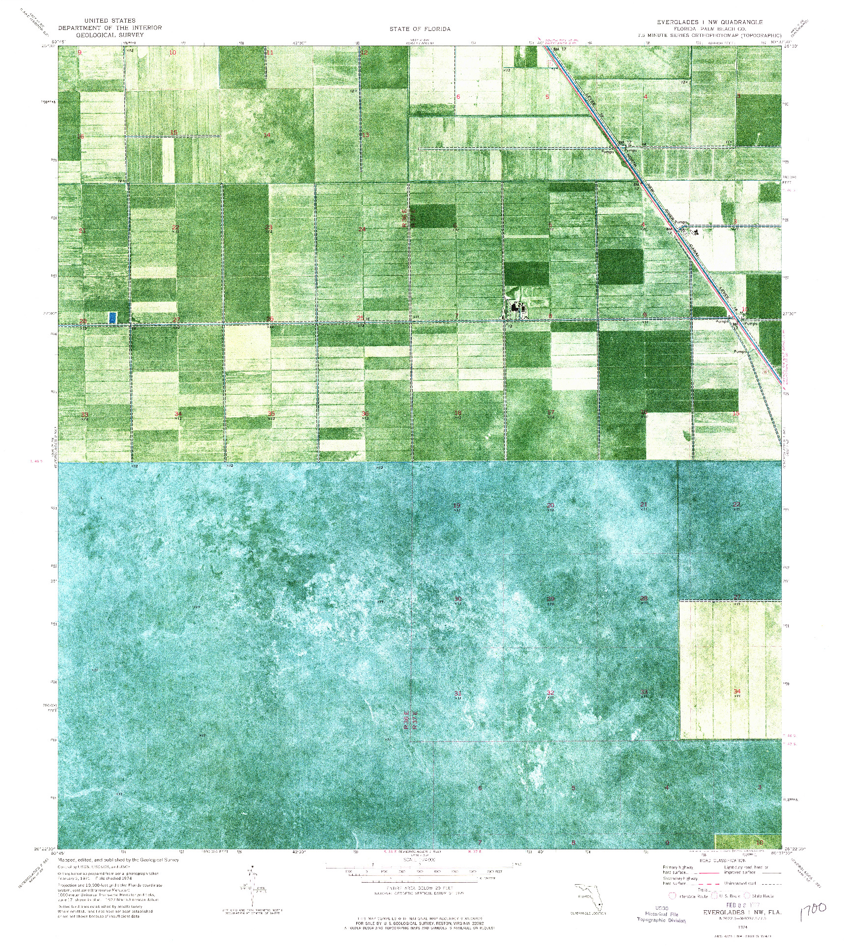 USGS 1:24000-SCALE QUADRANGLE FOR EVERGLADES 1 NW, FL 1974