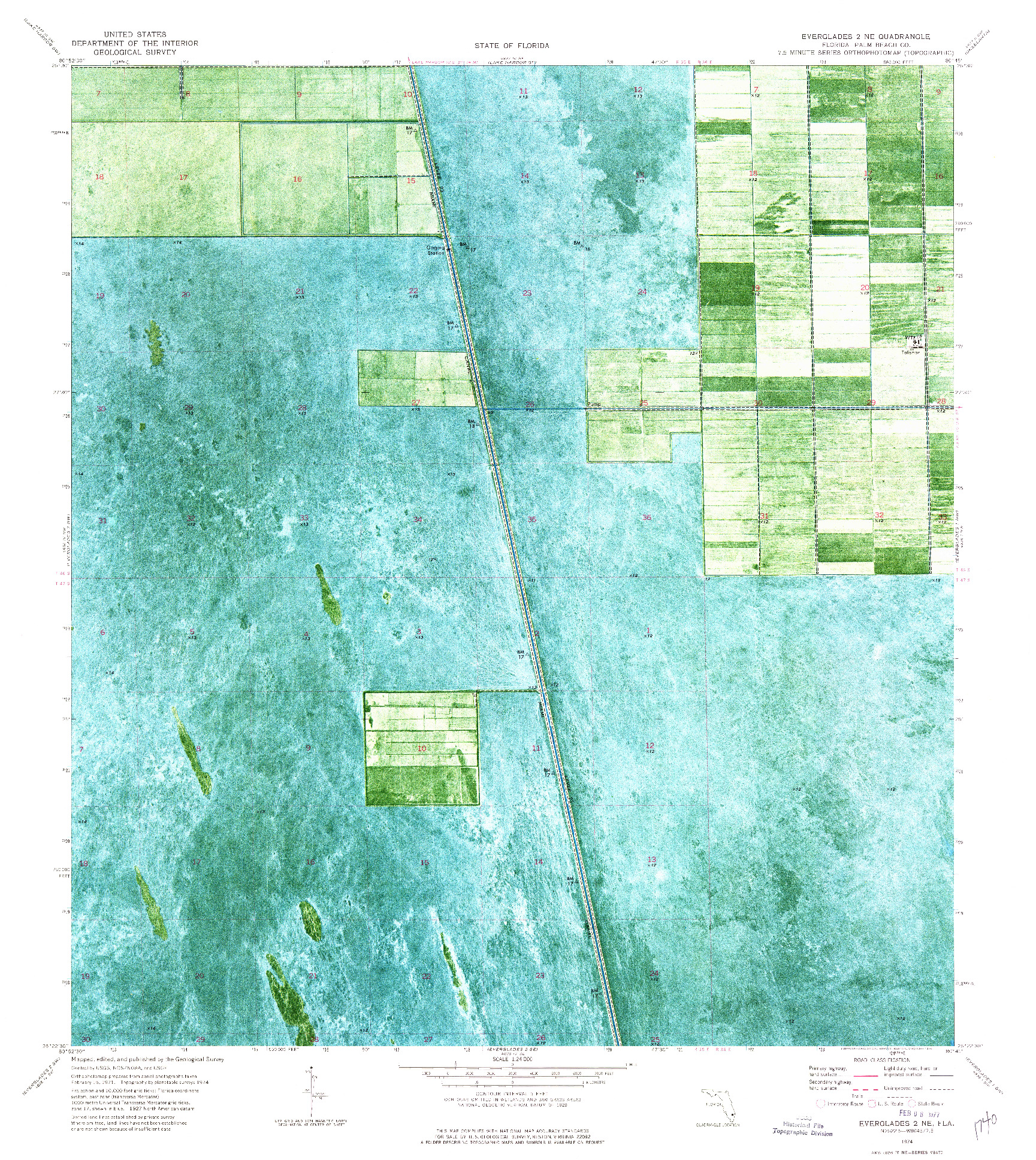 USGS 1:24000-SCALE QUADRANGLE FOR EVERGLADES 2 NE, FL 1974