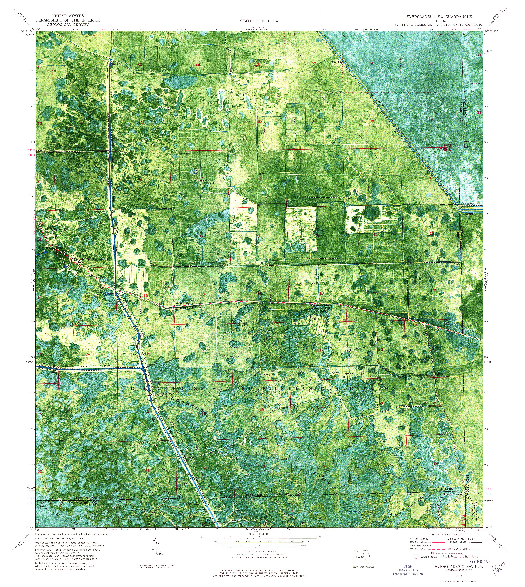USGS 1:24000-SCALE QUADRANGLE FOR EVERGLADES 2 SW, FL 1974