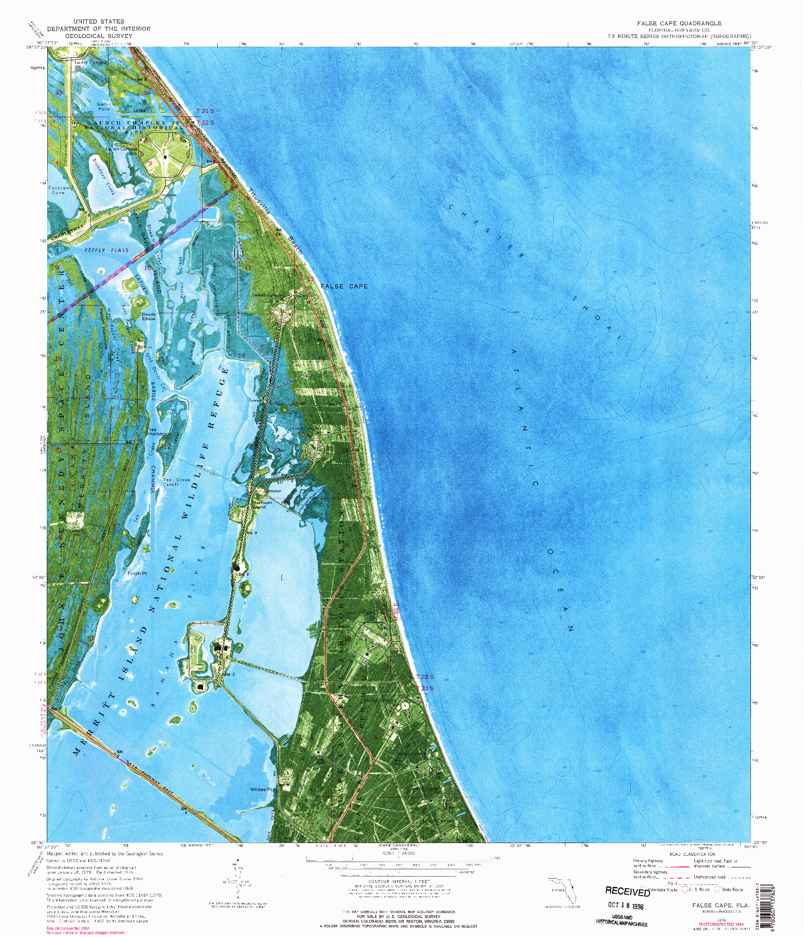 USGS 1:24000-SCALE QUADRANGLE FOR FALSE CAPE, FL 1976