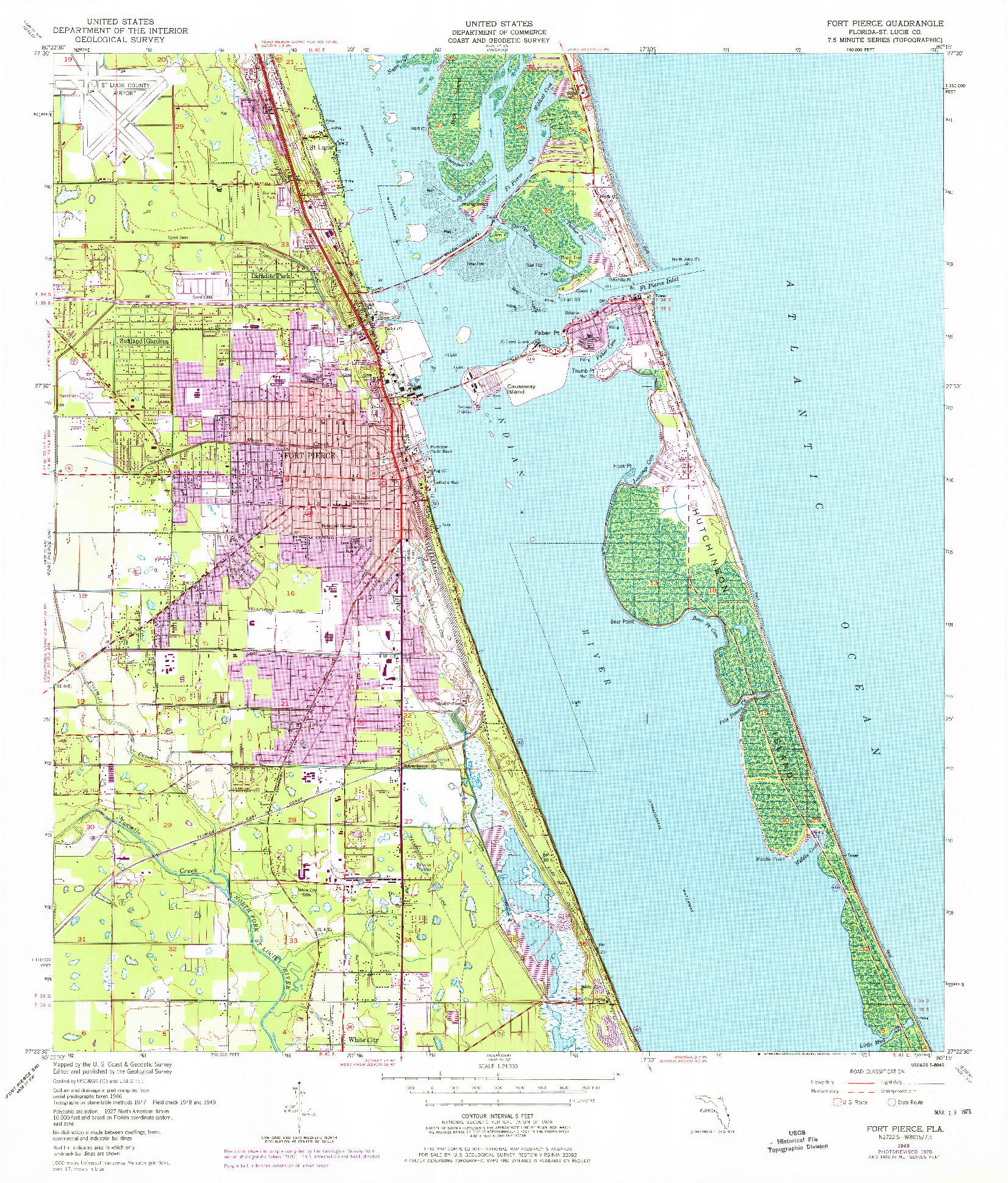 USGS 1:24000-SCALE QUADRANGLE FOR FORT PIERCE, FL 1949