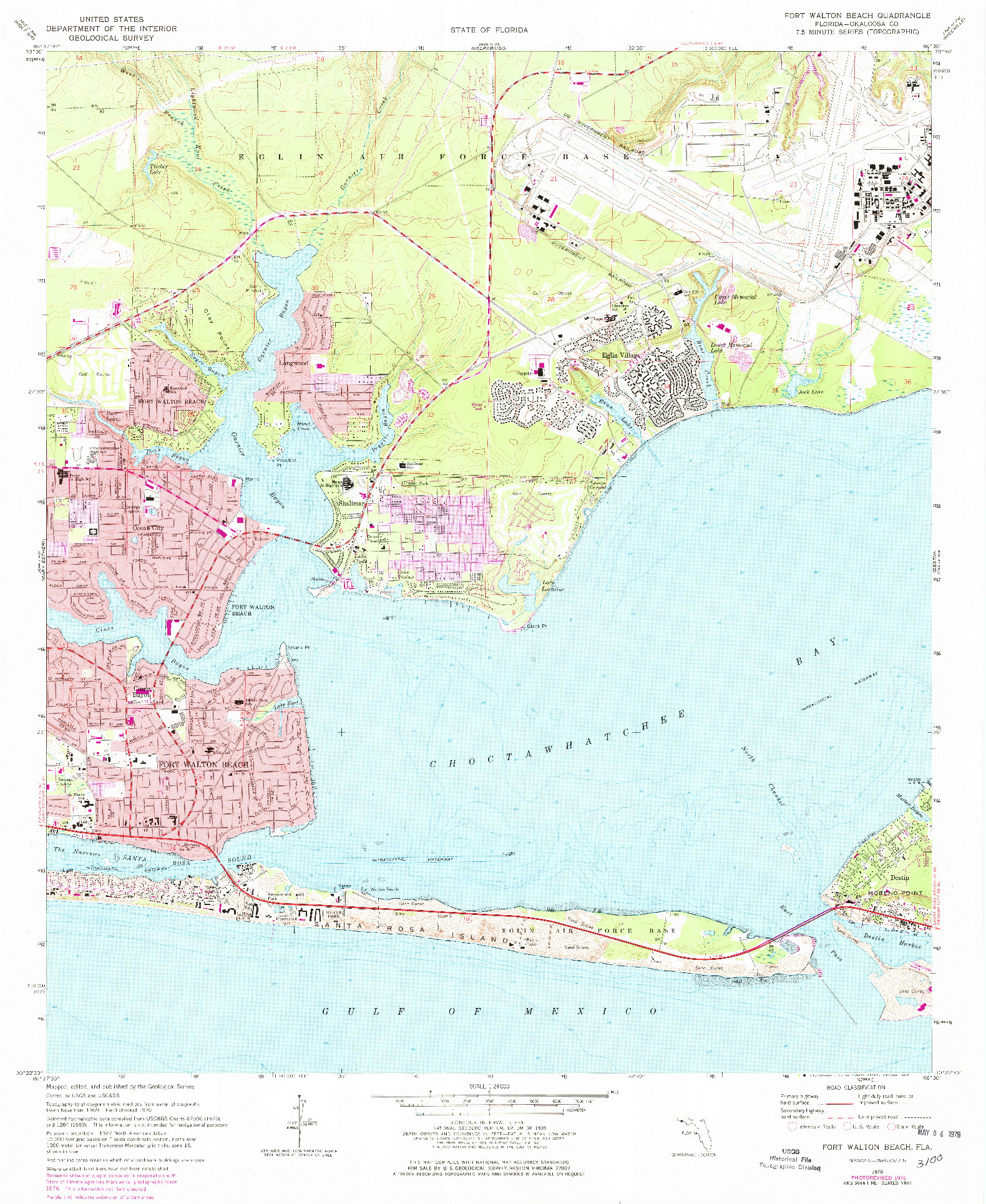 USGS 1:24000-SCALE QUADRANGLE FOR FORT WALTON BEACH, FL 1970