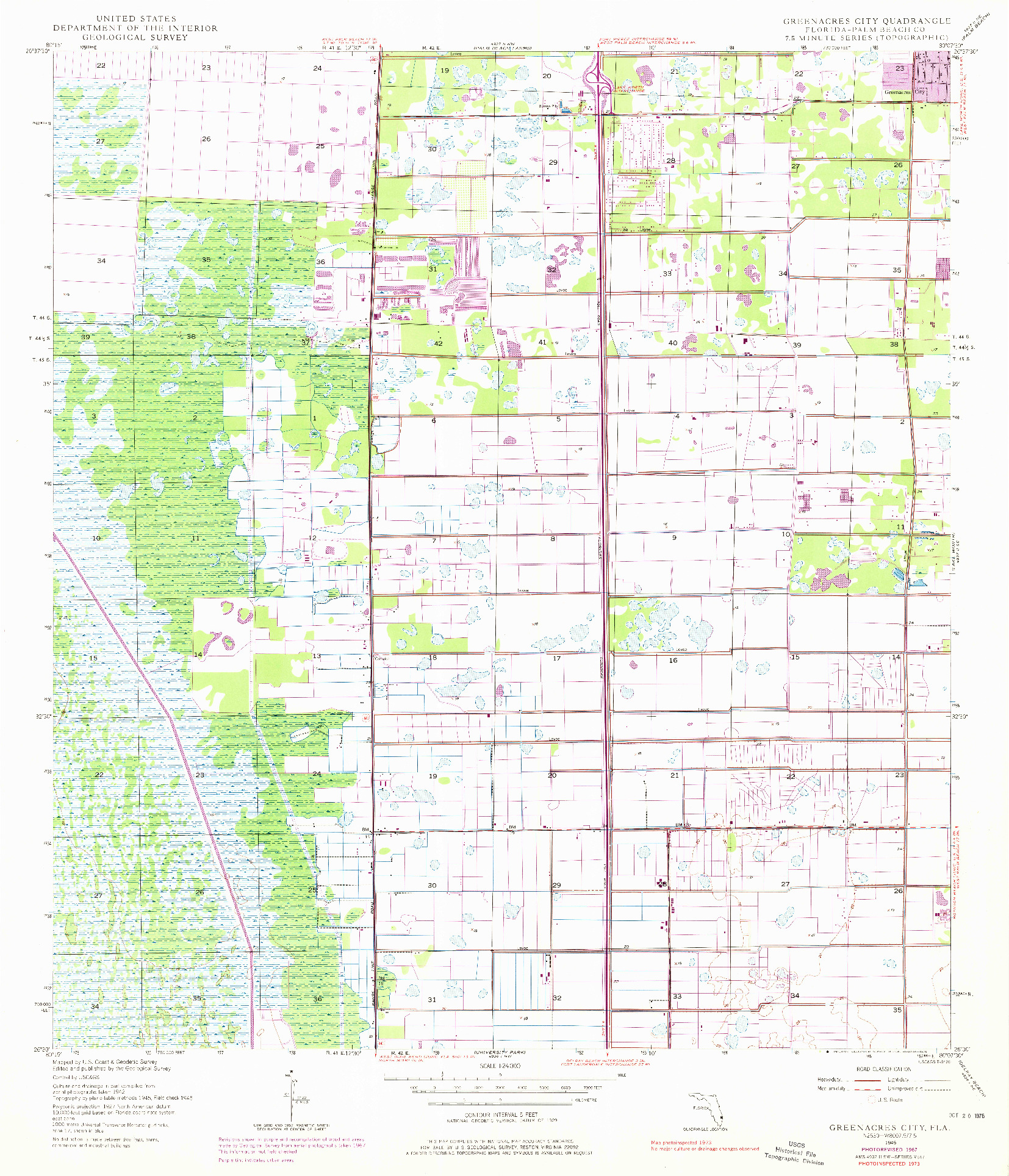 USGS 1:24000-SCALE QUADRANGLE FOR GREENACRES CITY, FL 1945