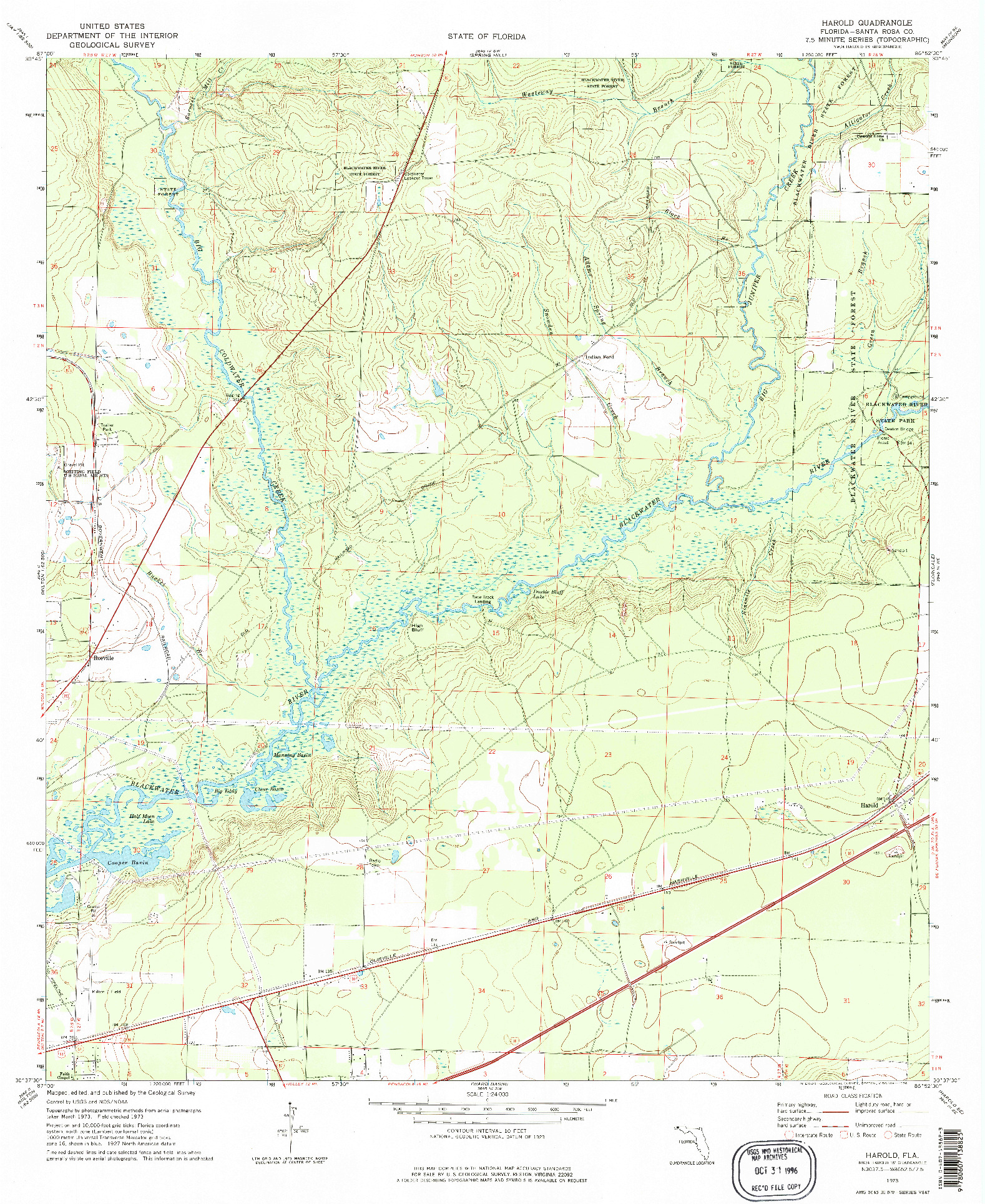 USGS 1:24000-SCALE QUADRANGLE FOR HAROLD, FL 1973