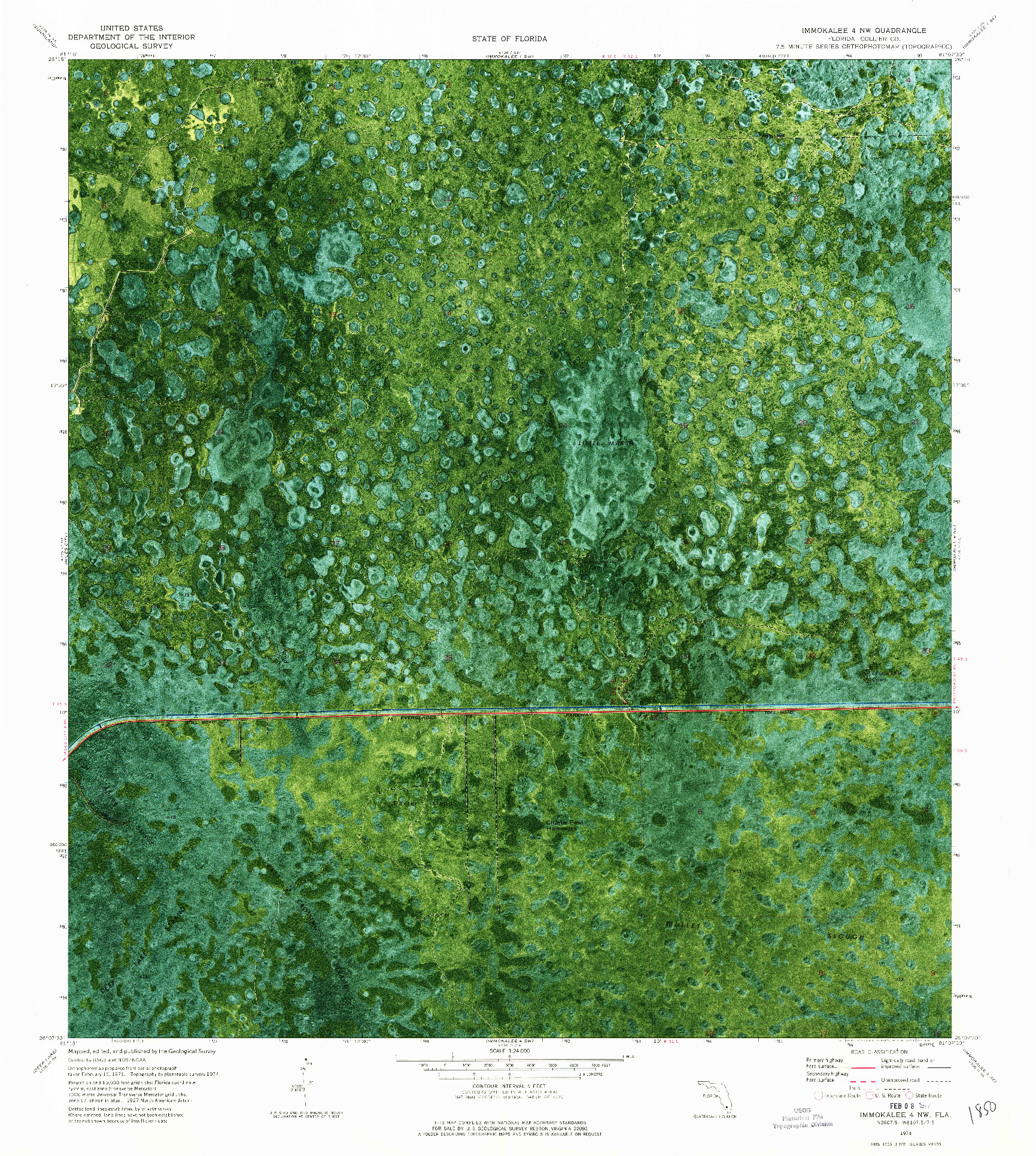 USGS 1:24000-SCALE QUADRANGLE FOR IMMOKALEE 4 NW, FL 1974