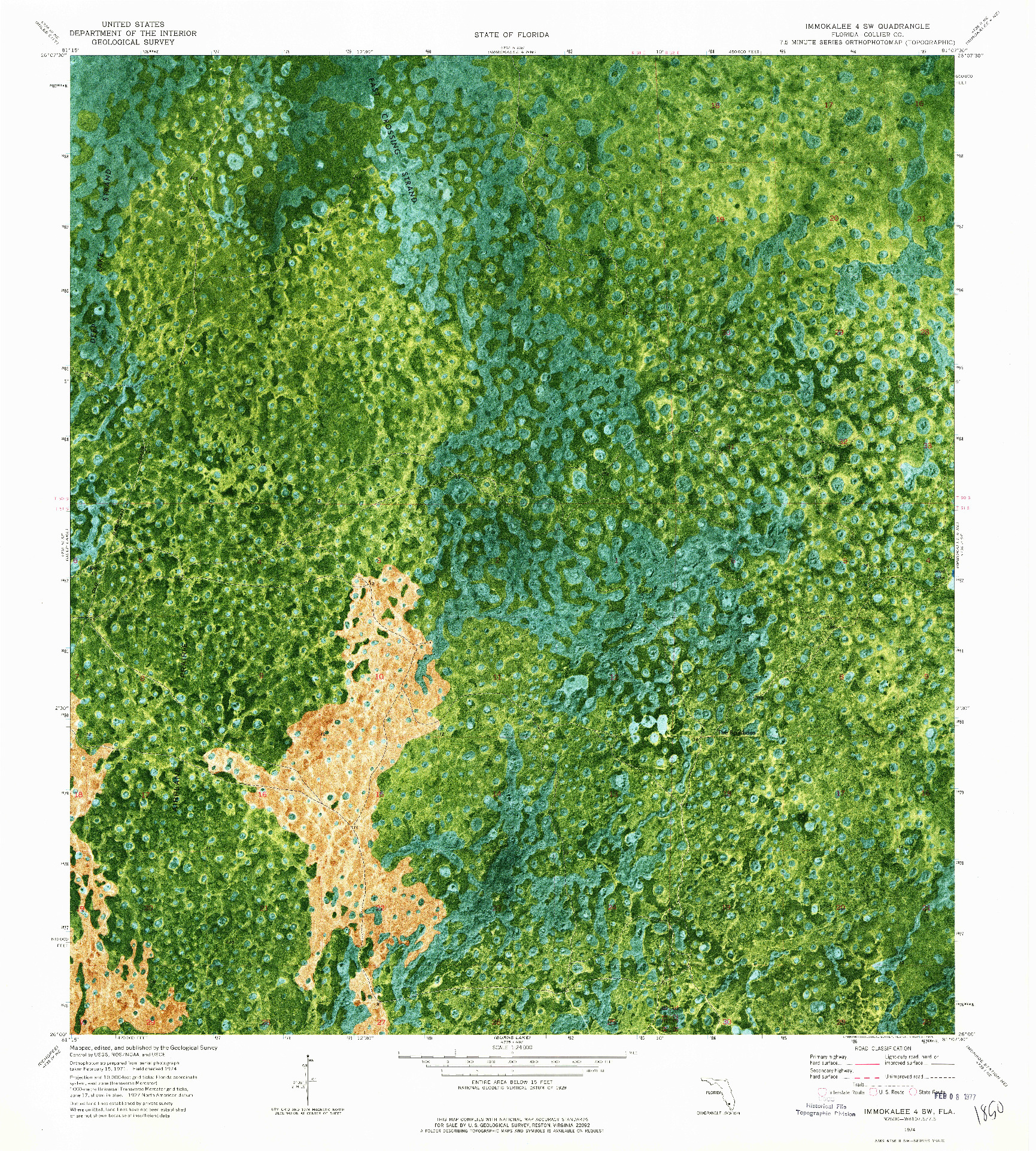 USGS 1:24000-SCALE QUADRANGLE FOR IMMOKALEE 4 SW, FL 1974