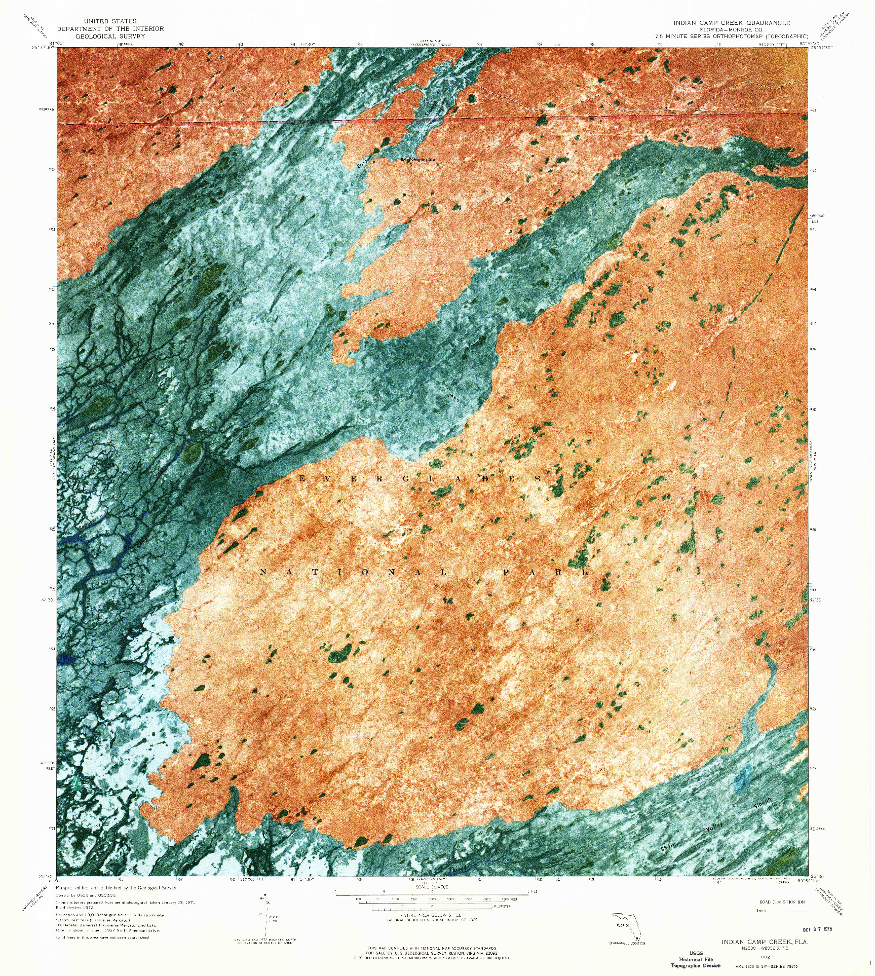 USGS 1:24000-SCALE QUADRANGLE FOR INDIAN CAMP CREEK, FL 1972