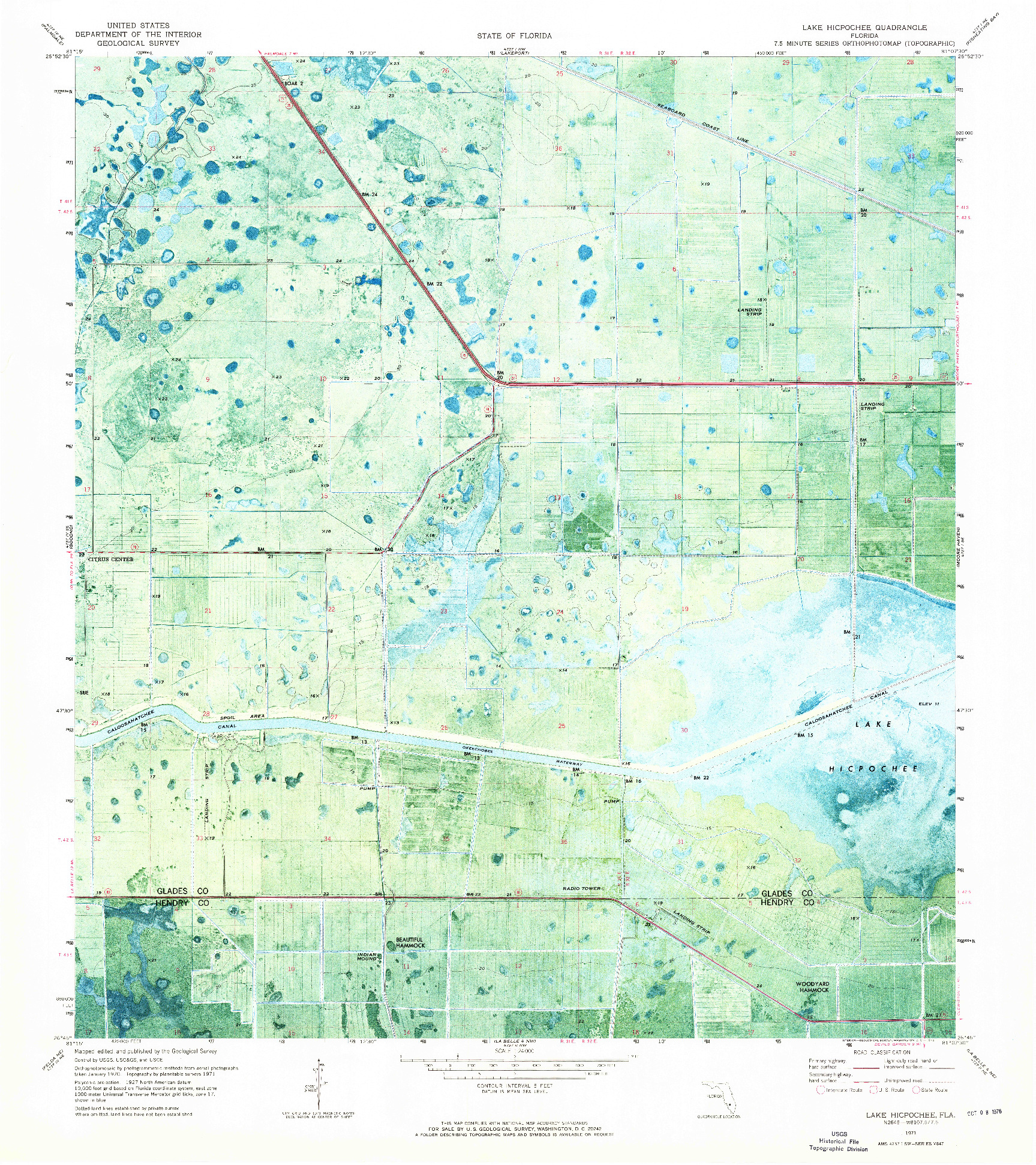 USGS 1:24000-SCALE QUADRANGLE FOR LAKE HICPOCHEE, FL 1971