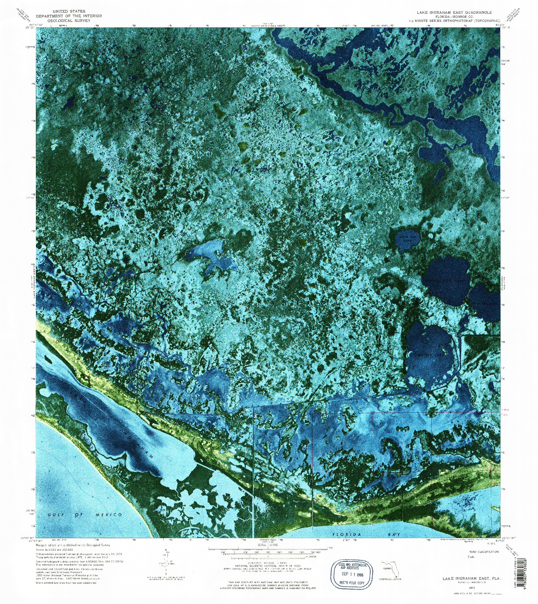USGS 1:24000-SCALE QUADRANGLE FOR LAKE INGRAHAM EAST, FL 1972