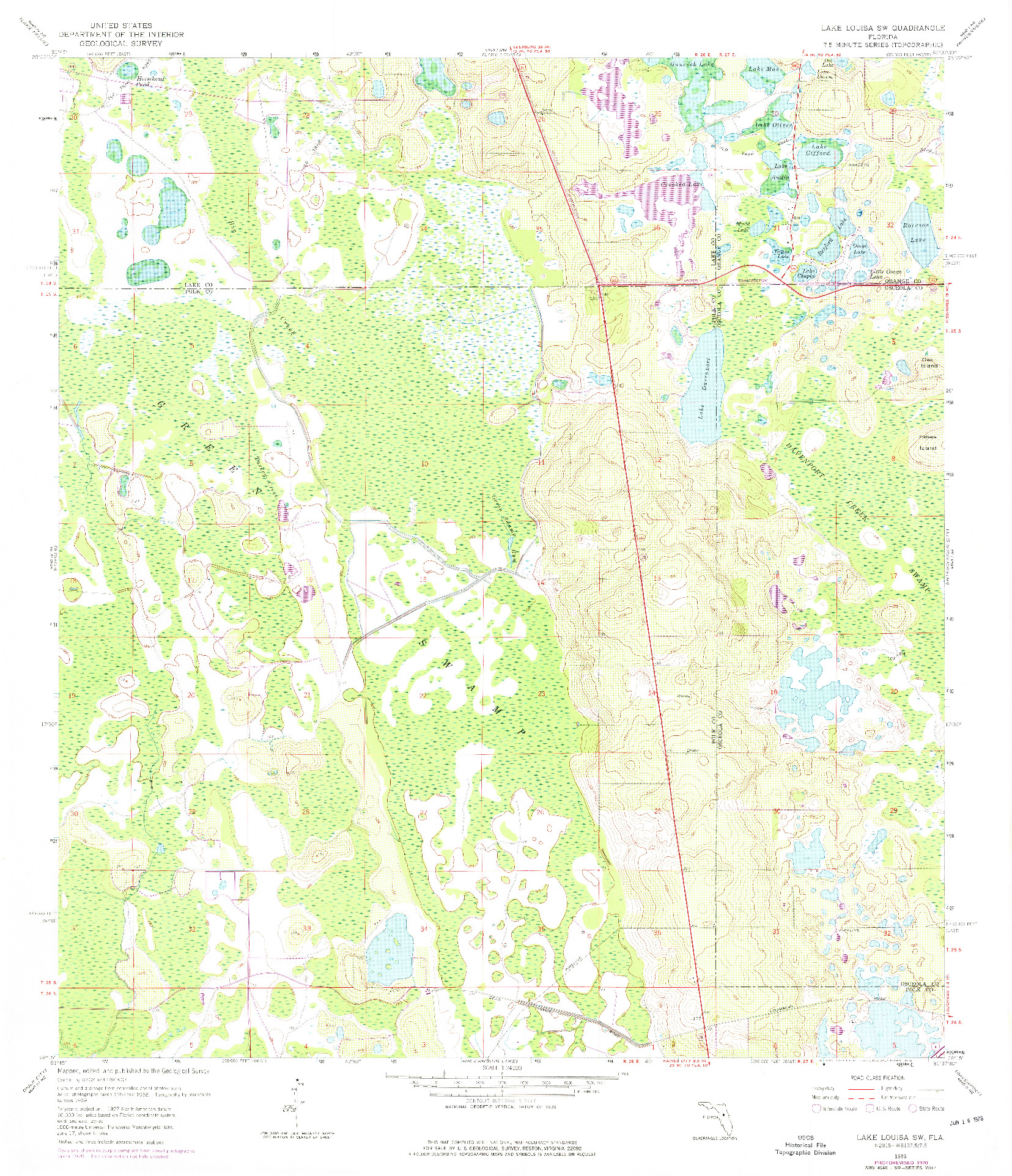 USGS 1:24000-SCALE QUADRANGLE FOR LAKE LOUISA SW, FL 1959